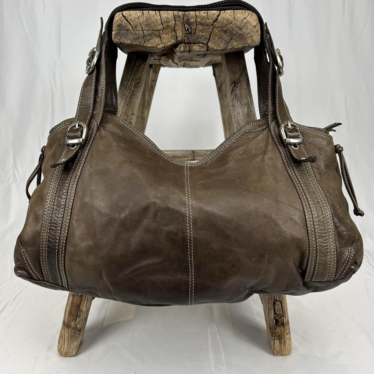 Vintage y2k style brown slouchy leather handbag