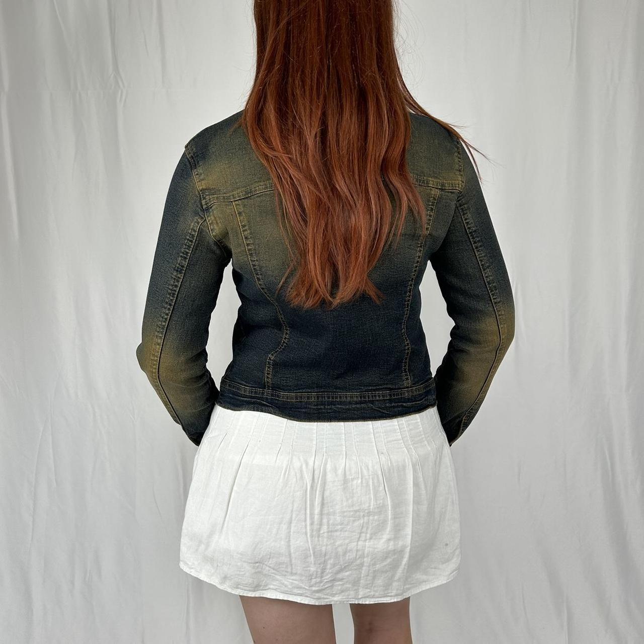 Vintage y2k style yellow tinted denim jacket