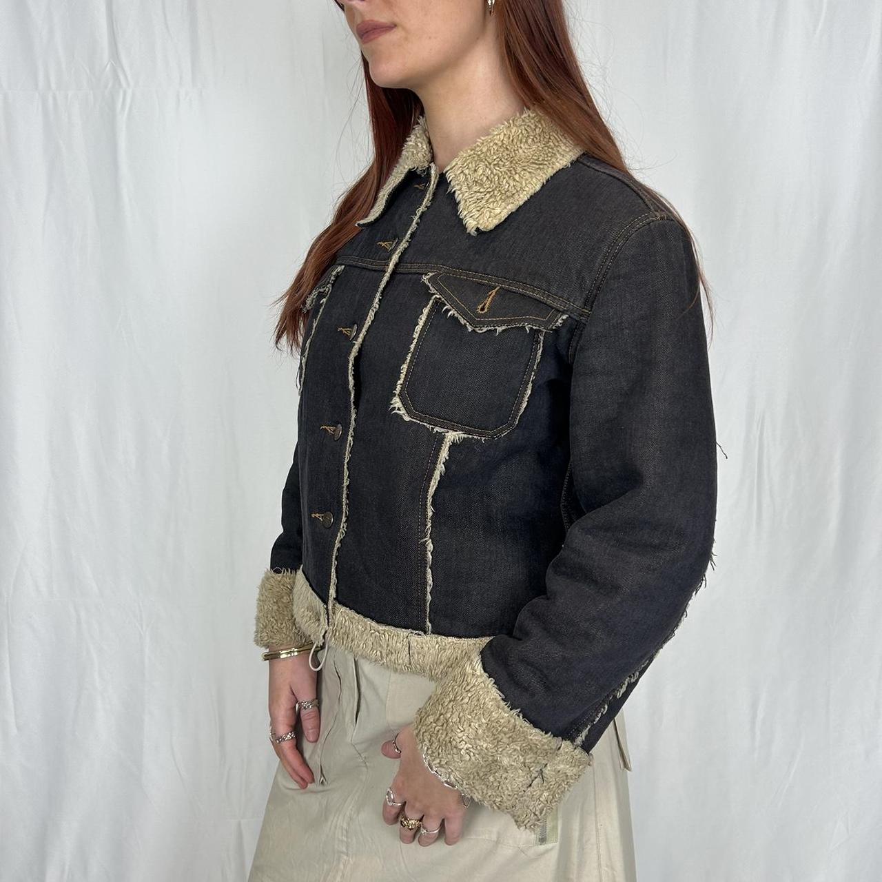 Vintage y2k style denim/sheepskin jacket