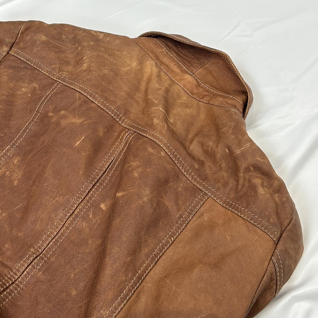 Vintage y2k style brown leather jacket