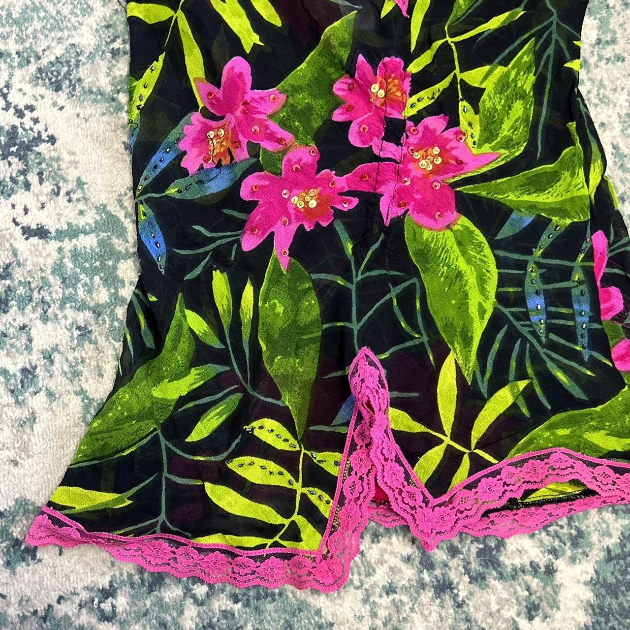 Vintage y2k style tropical printed cami