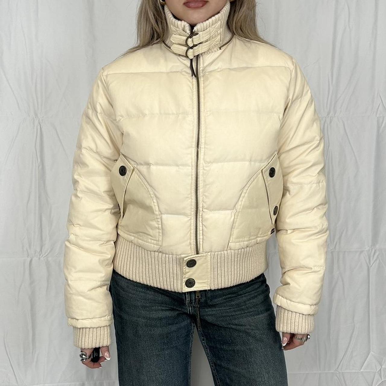 Vintage y2k style cream puffer jacket