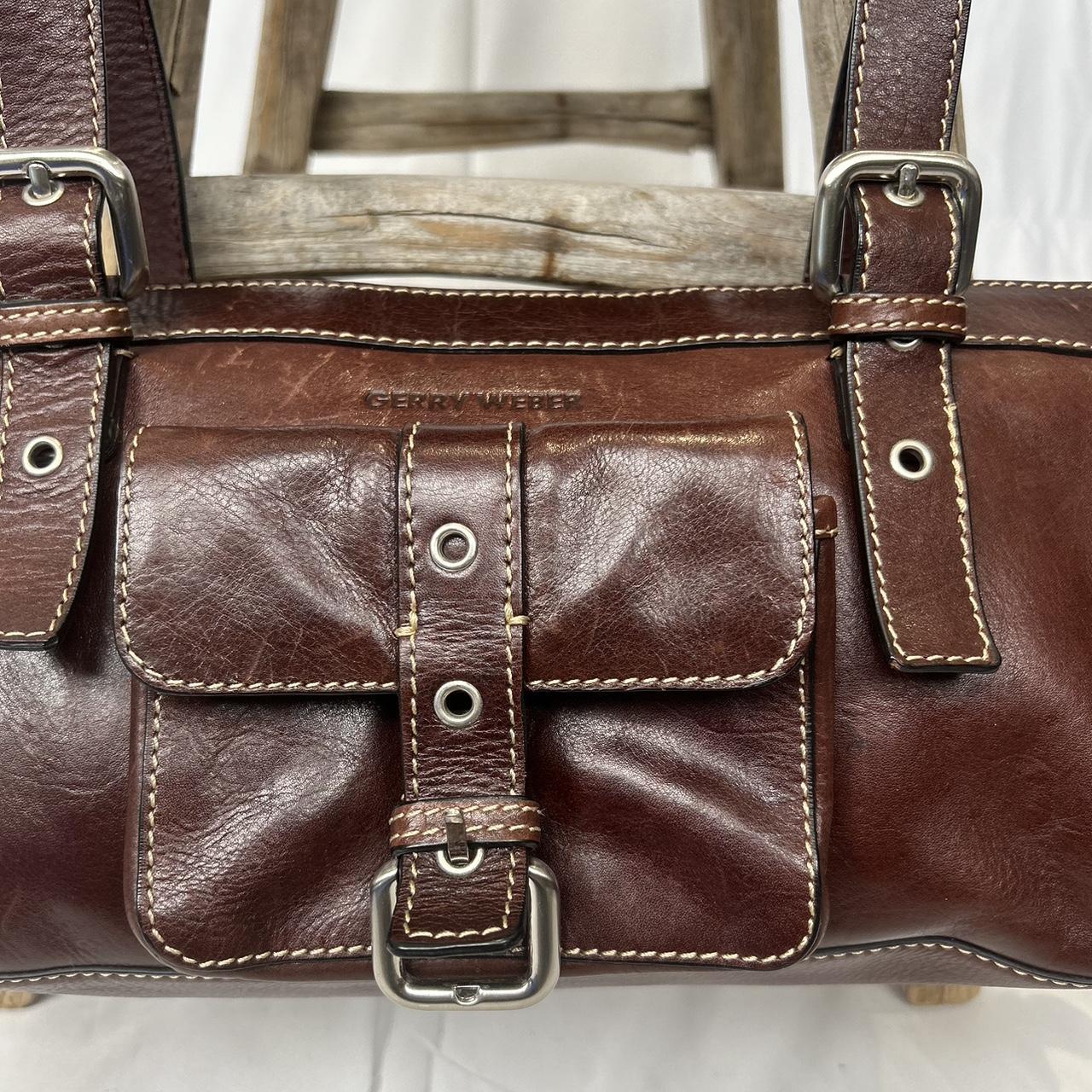 Vintage y2k style brown leather shoulder bag
