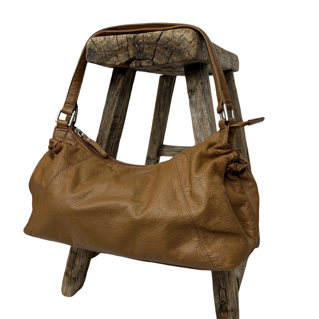 Vintage y2k style brown slouchy leather shoulder bag