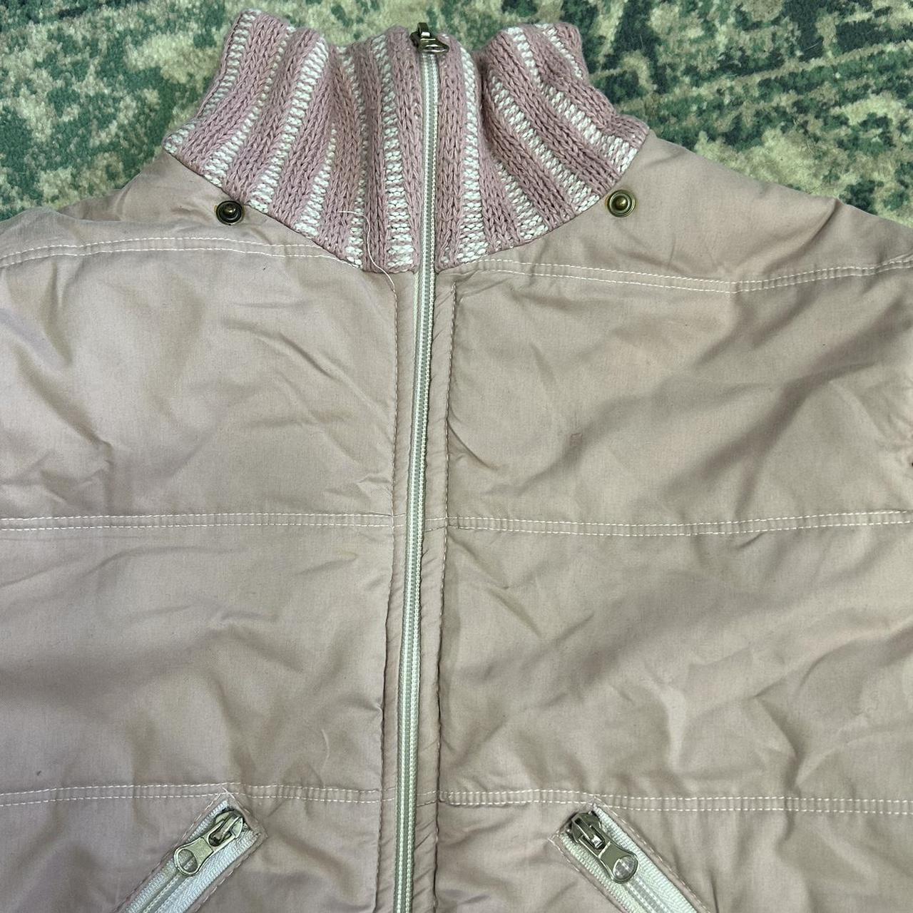 Vintage y2k style baby pink ribbed zip up jacket