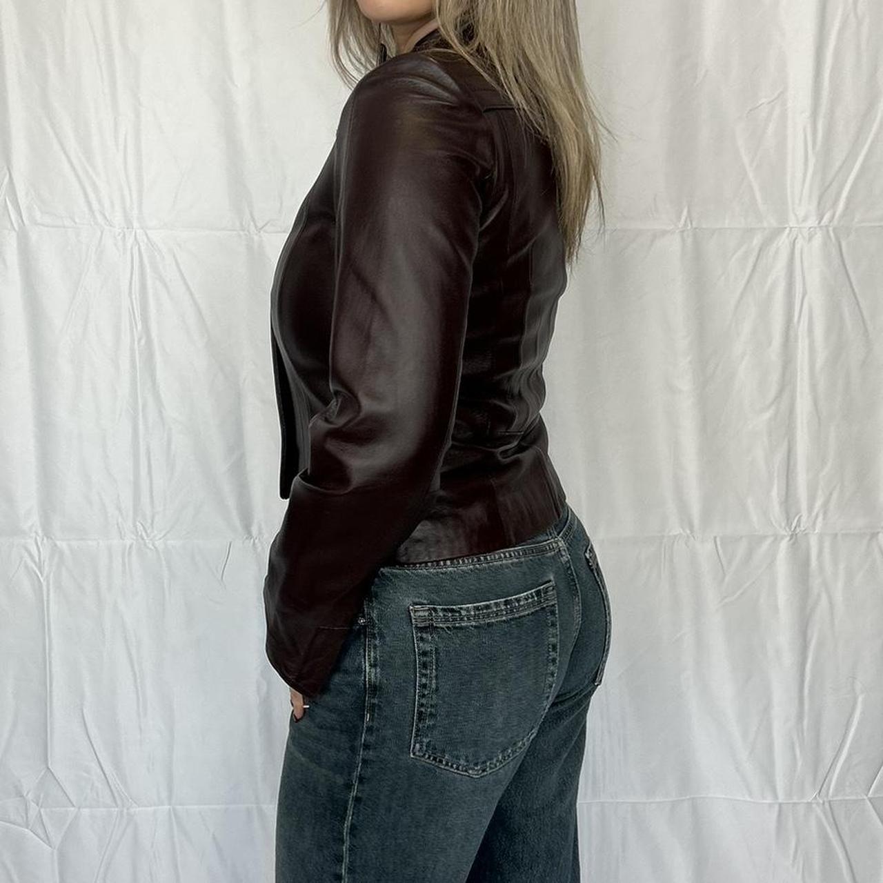 Vintage y2k style brown leather jacket 🤎