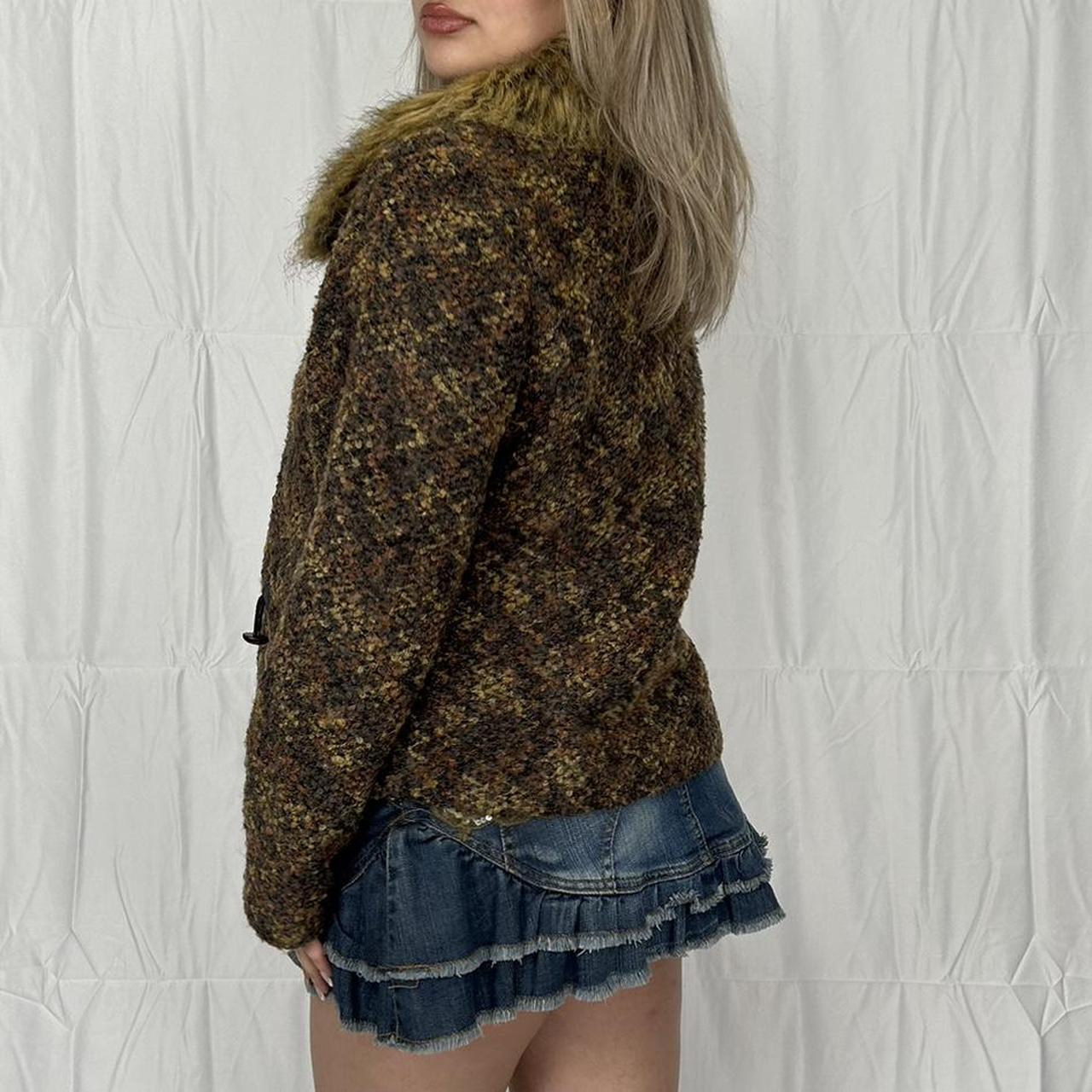 Vintage y2k style bouclé and faux fur jacket
