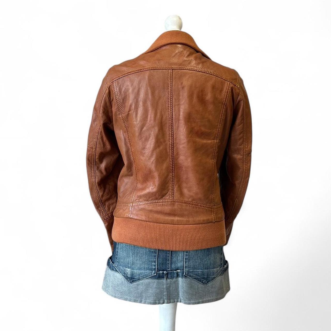 Vintage y2k style brown leather jacket 🤎