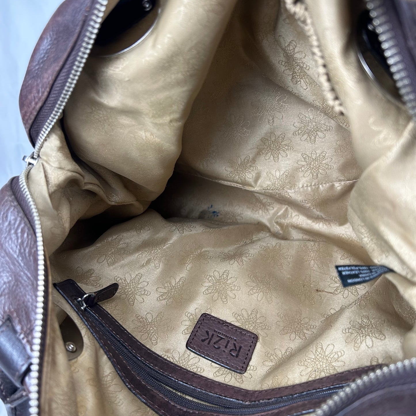Vintage y2k style brown leather shoulder bag