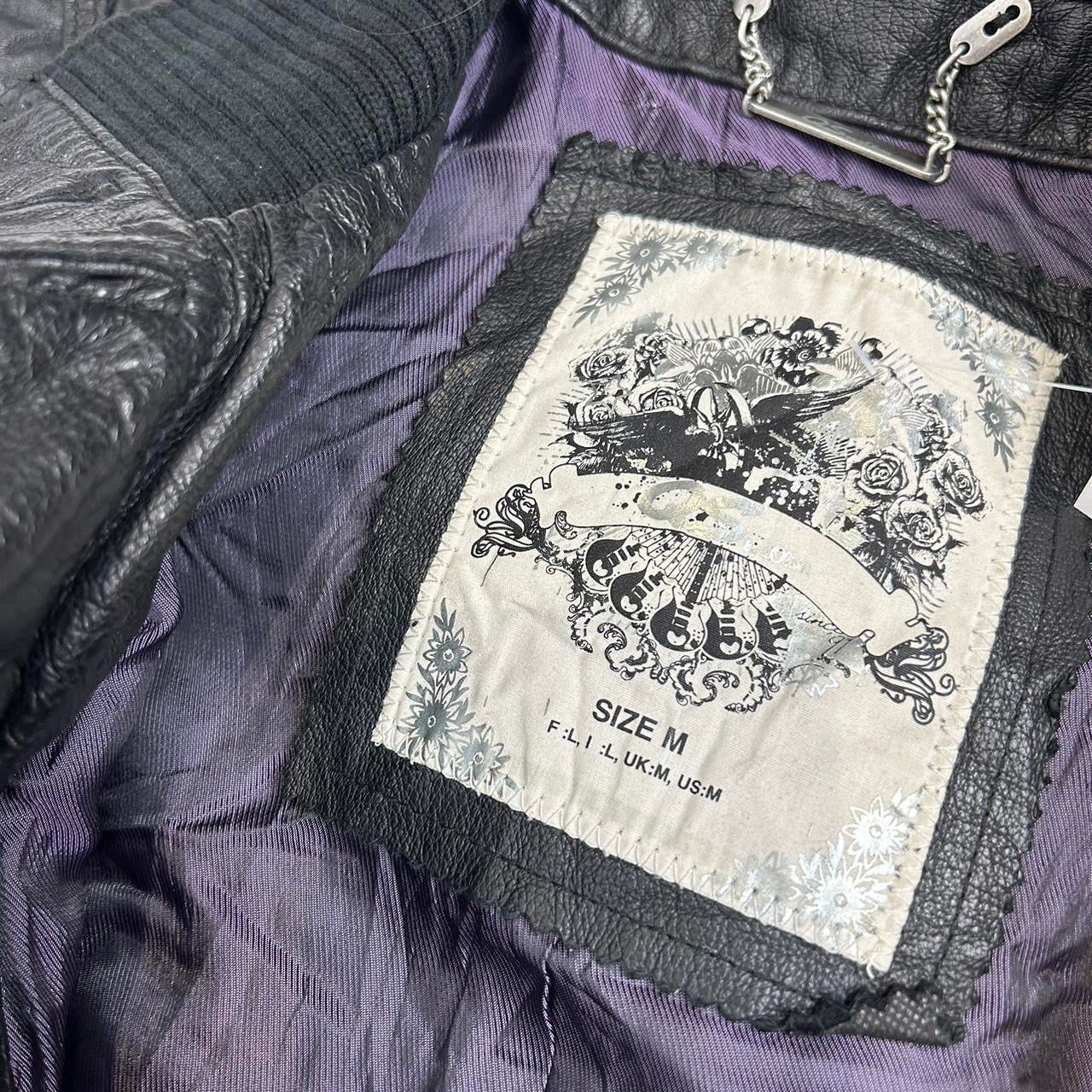 Vintage y2k style black leather jacket