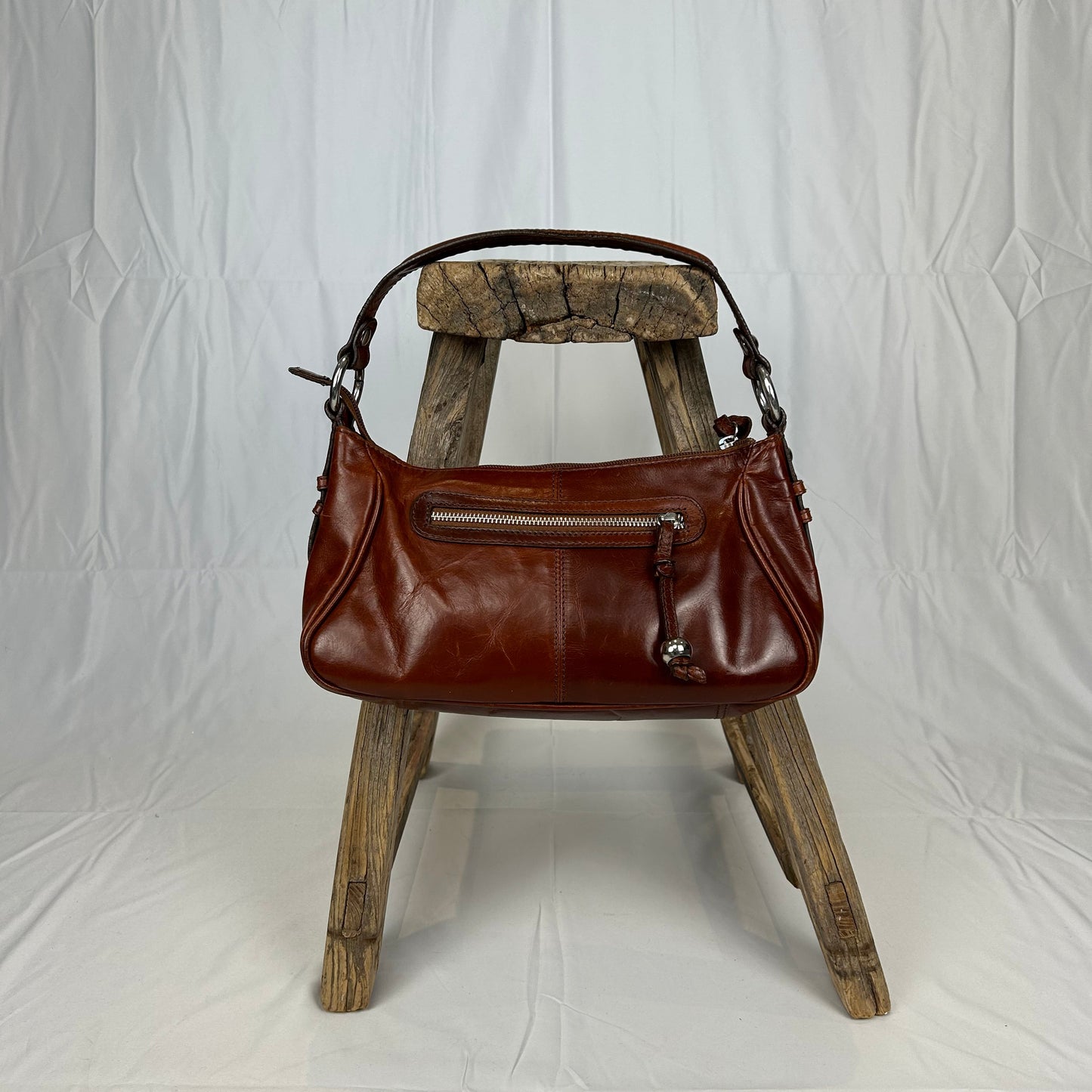 Vintage y2k style brown leather handbag