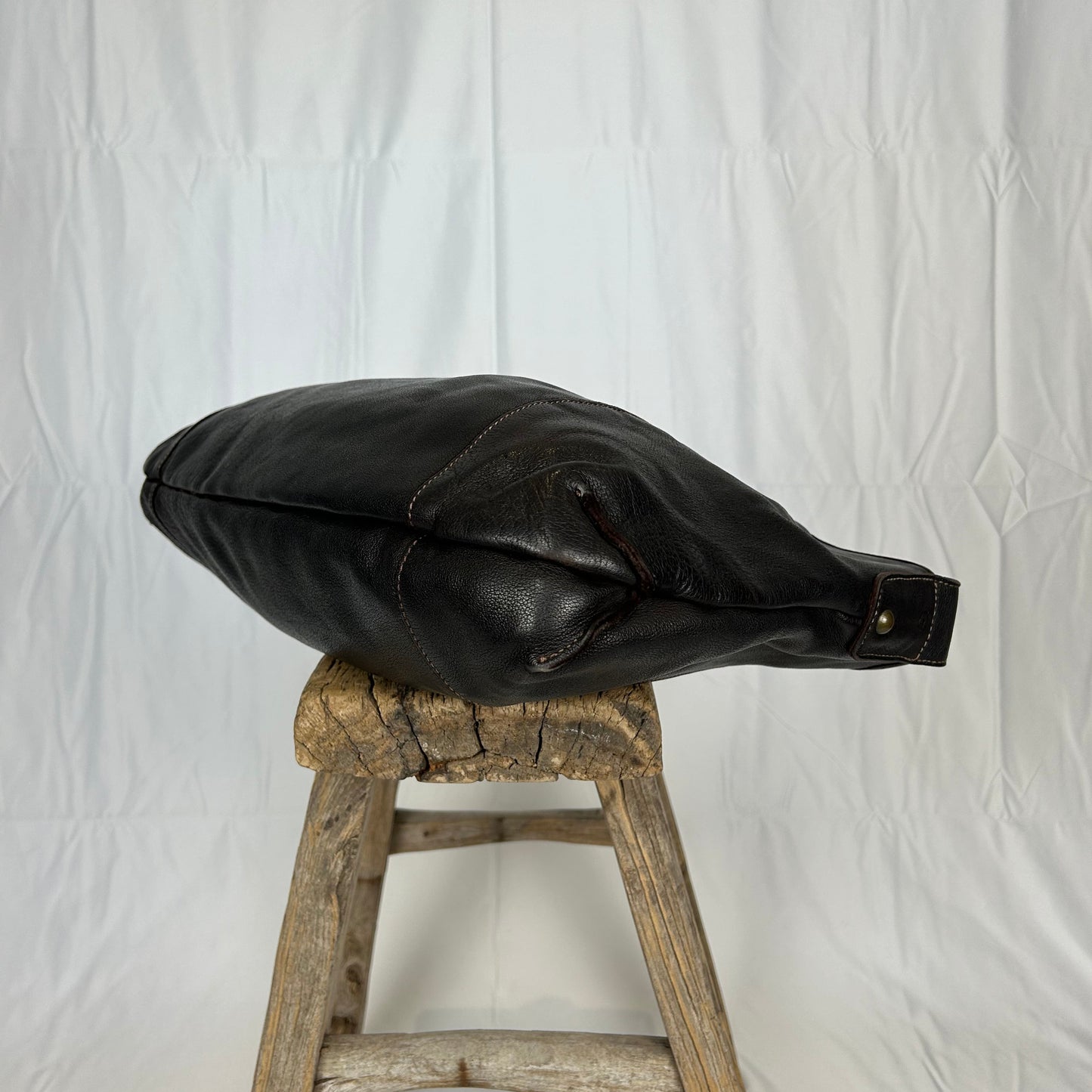Vintage y2k style slouchy black hobo leather bag