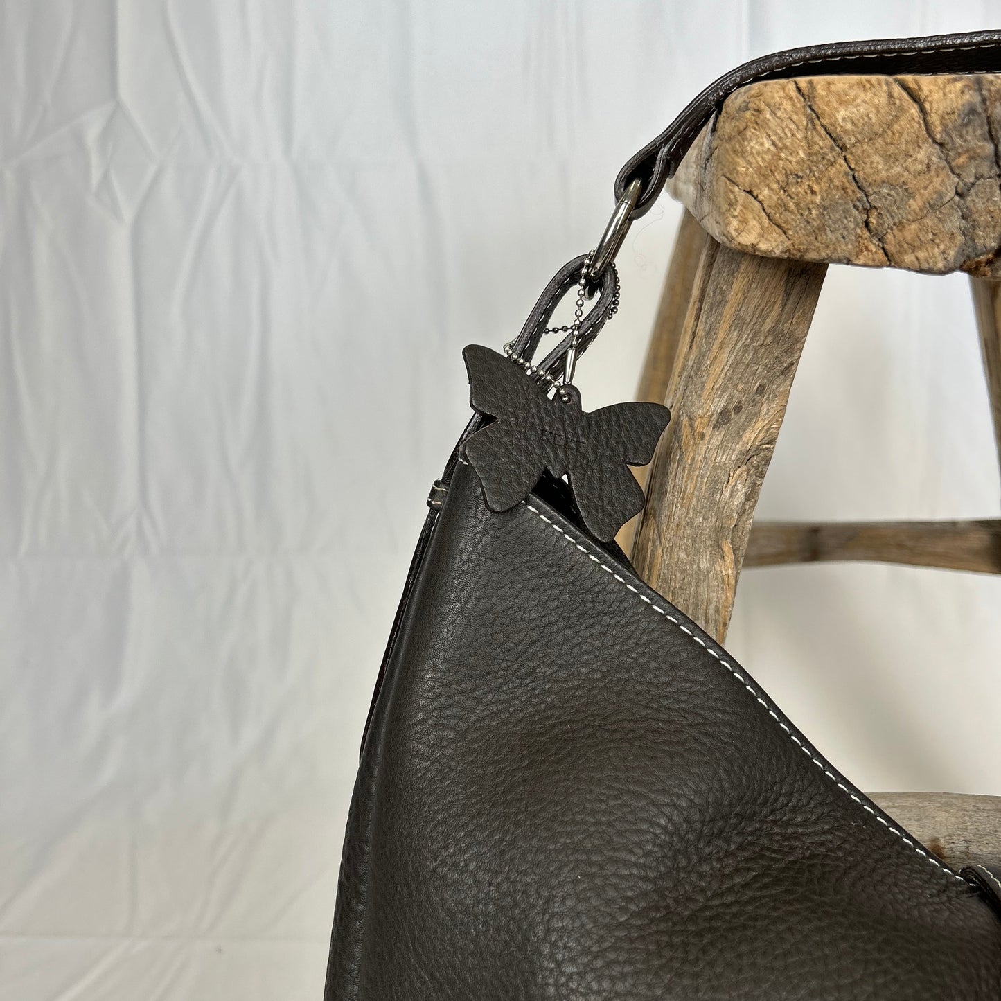Vintage y2k style dark brown leather handbag