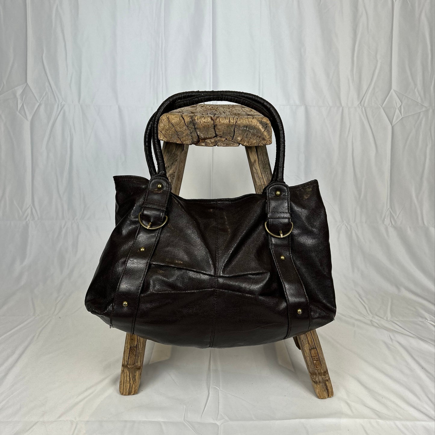 Vintage y2k style brown faux leather handbag