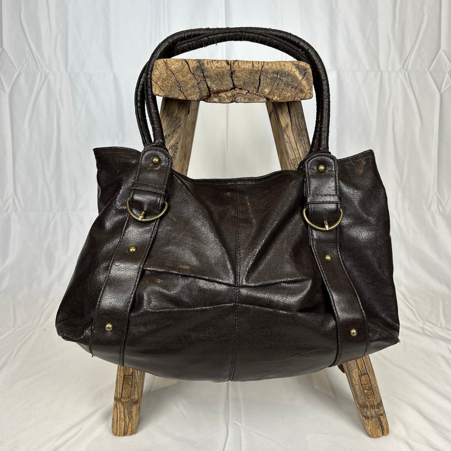 Vintage y2k style brown faux leather handbag