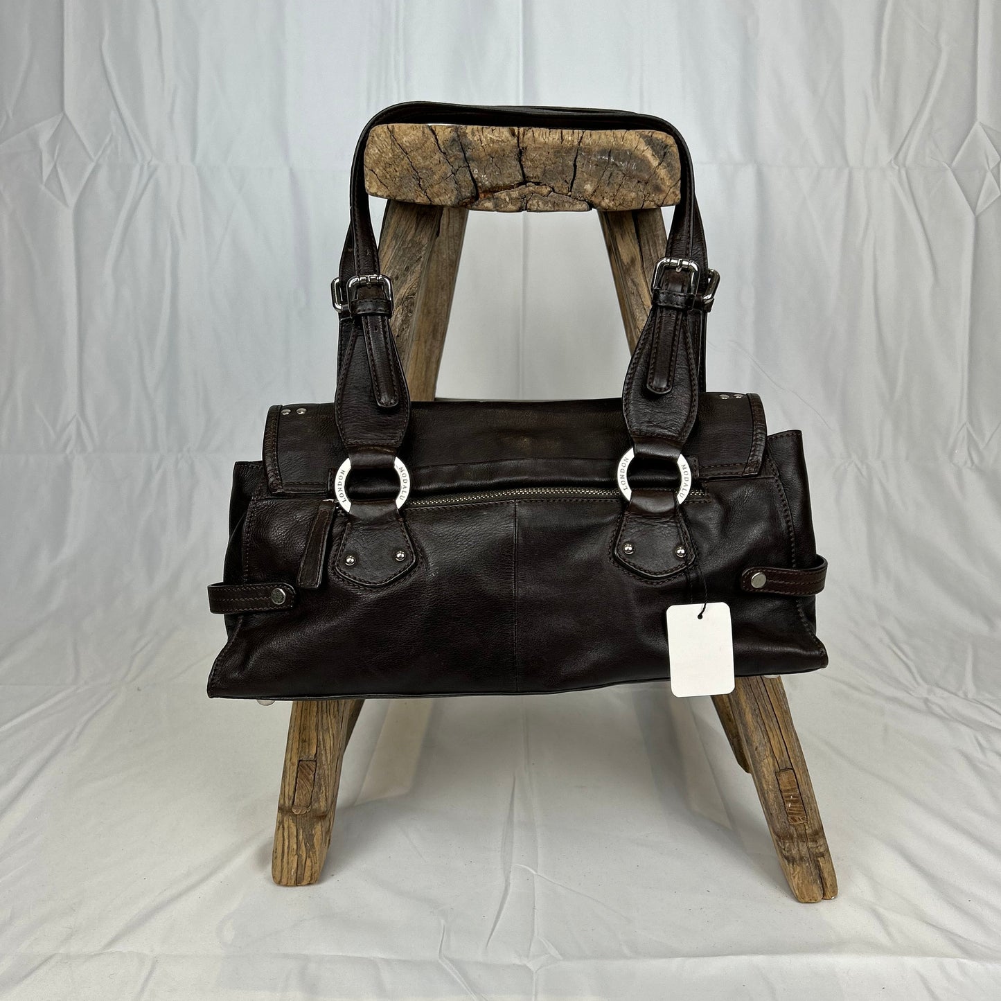 Vintage y2k style chocolate brown slouchy leather shoulder bag