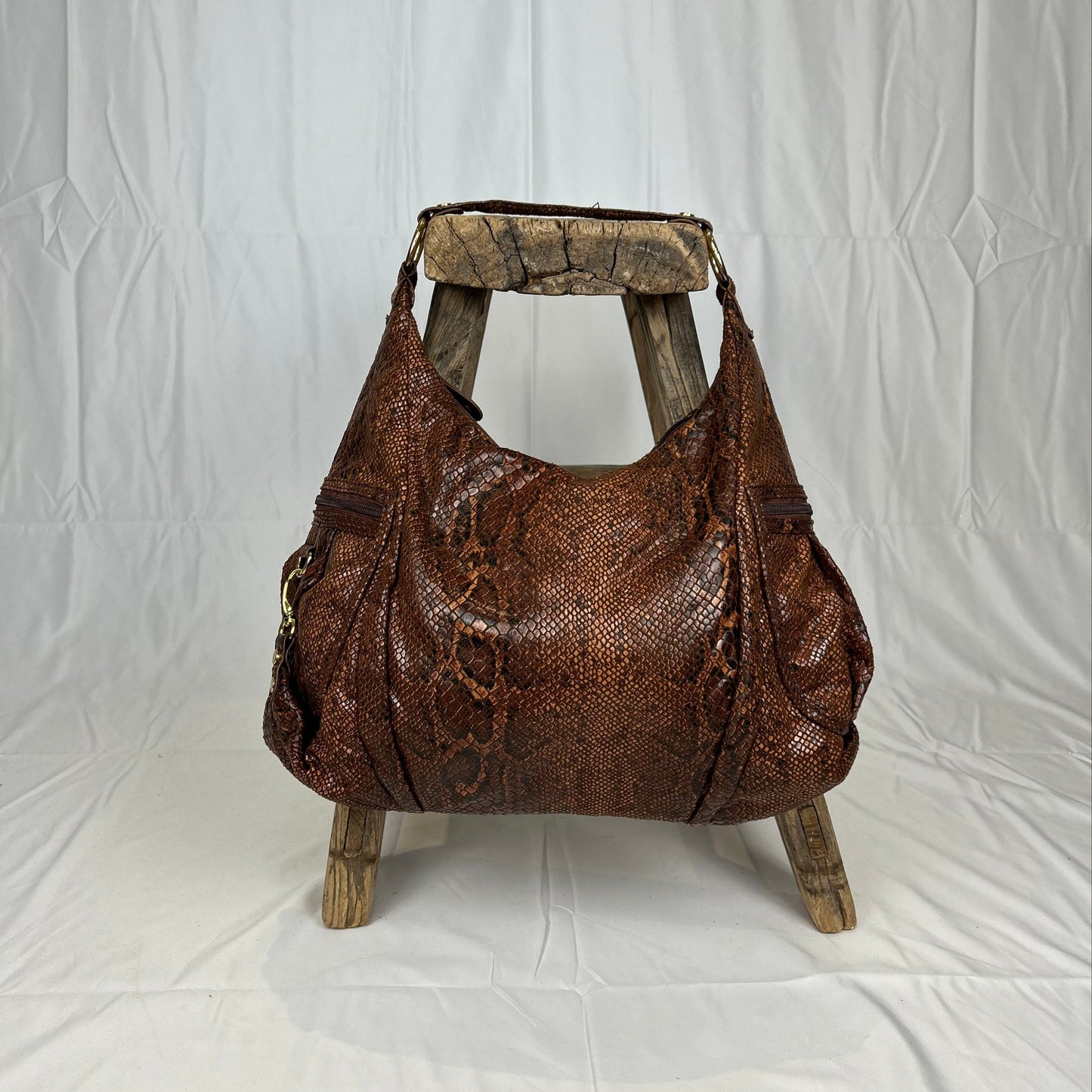 Vintage y2k style snakeskin faux leather handbag