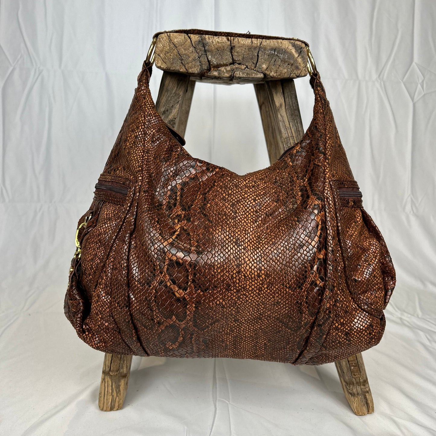 Vintage y2k style snakeskin faux leather handbag
