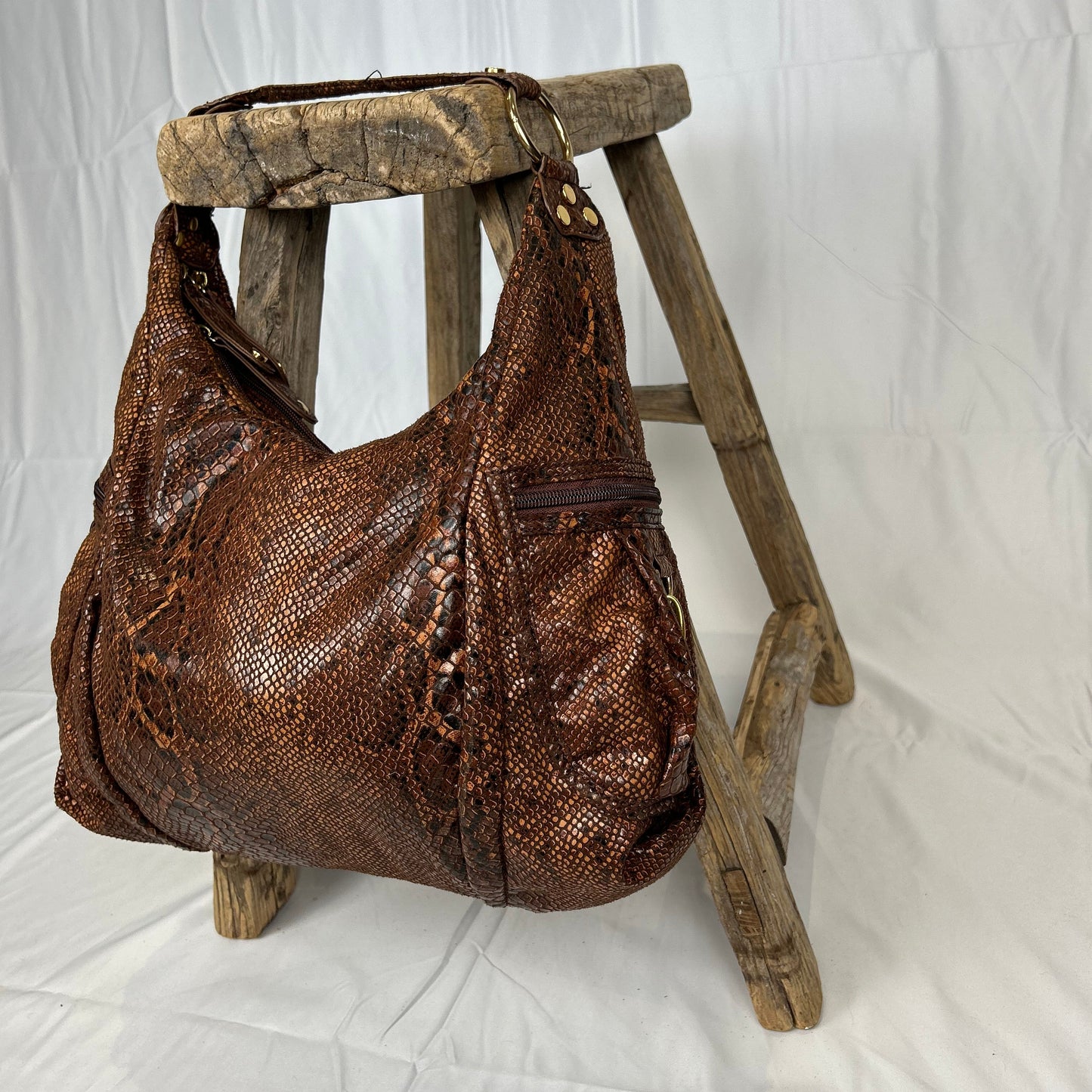 Vintage y2k style snakeskin faux leather handbag