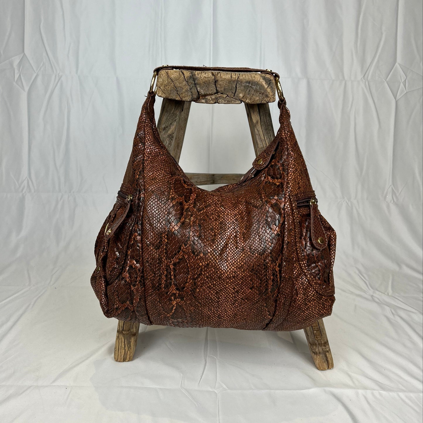 Vintage y2k style snakeskin faux leather handbag