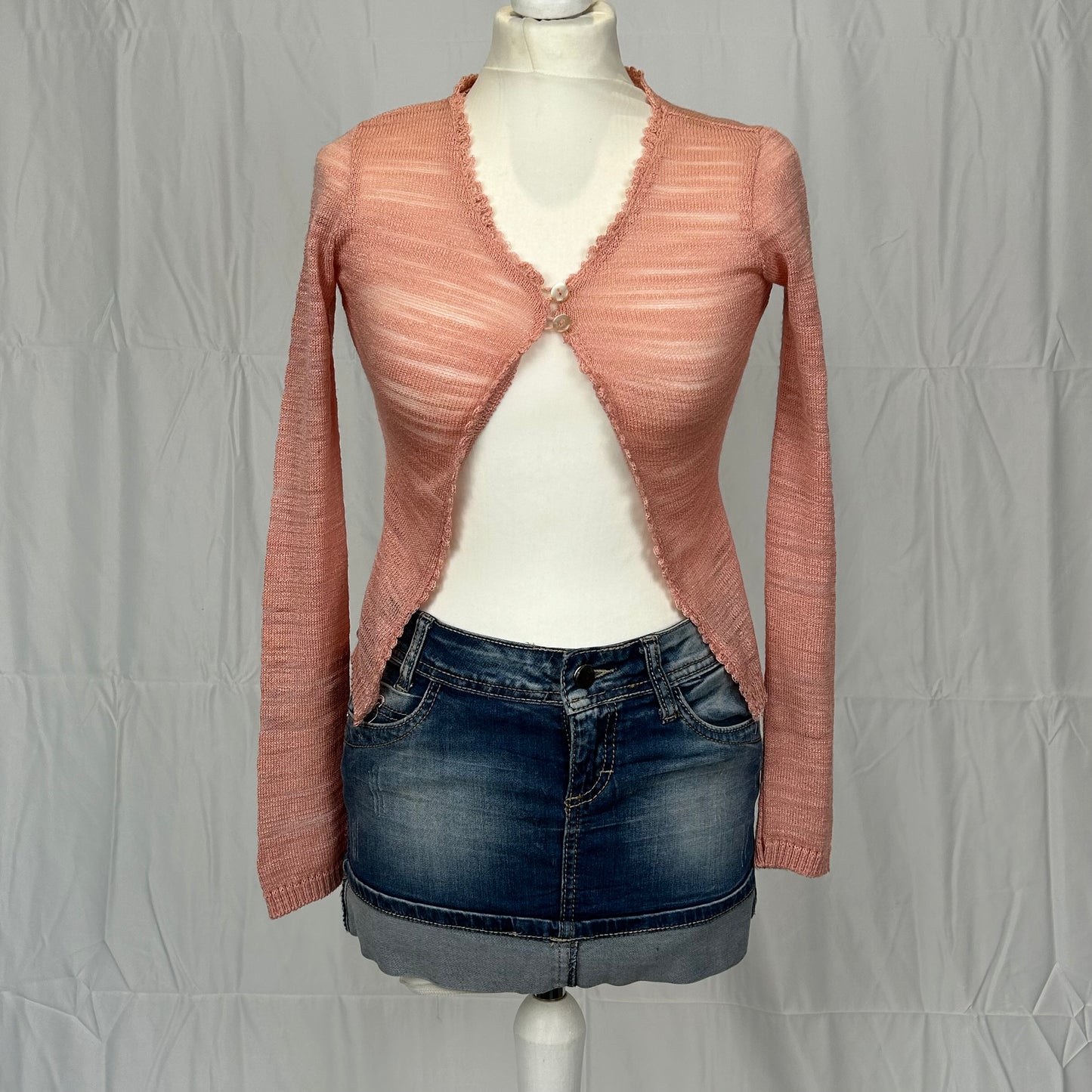 Vintage y2k style baby pink cardigan