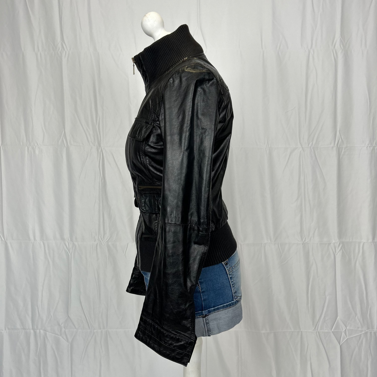 Vintage y2k style black leather jacket