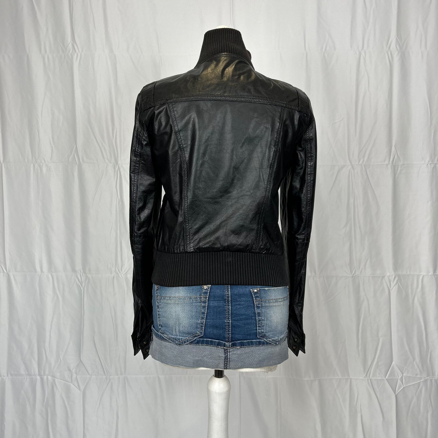 Vintage y2k style black leather jacket