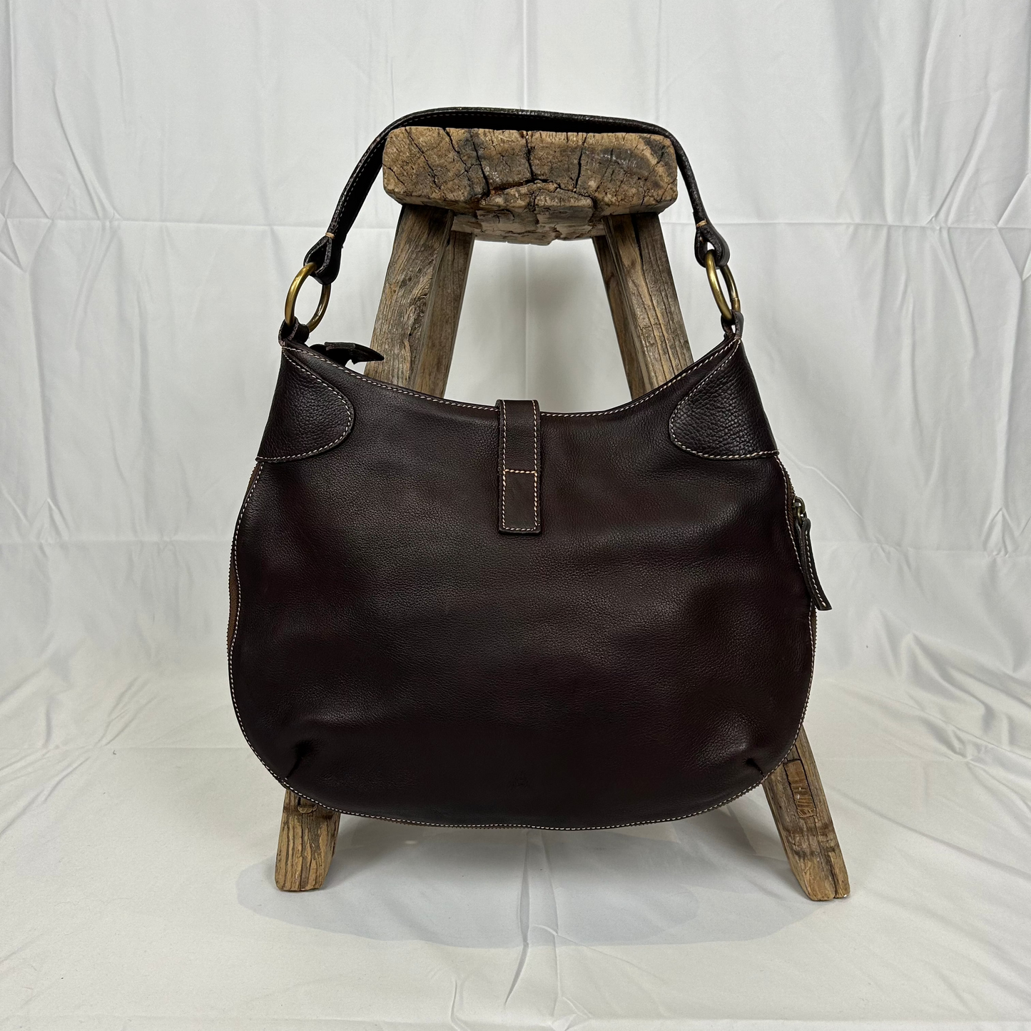 Vintage y2k style brown leather shoulder bag