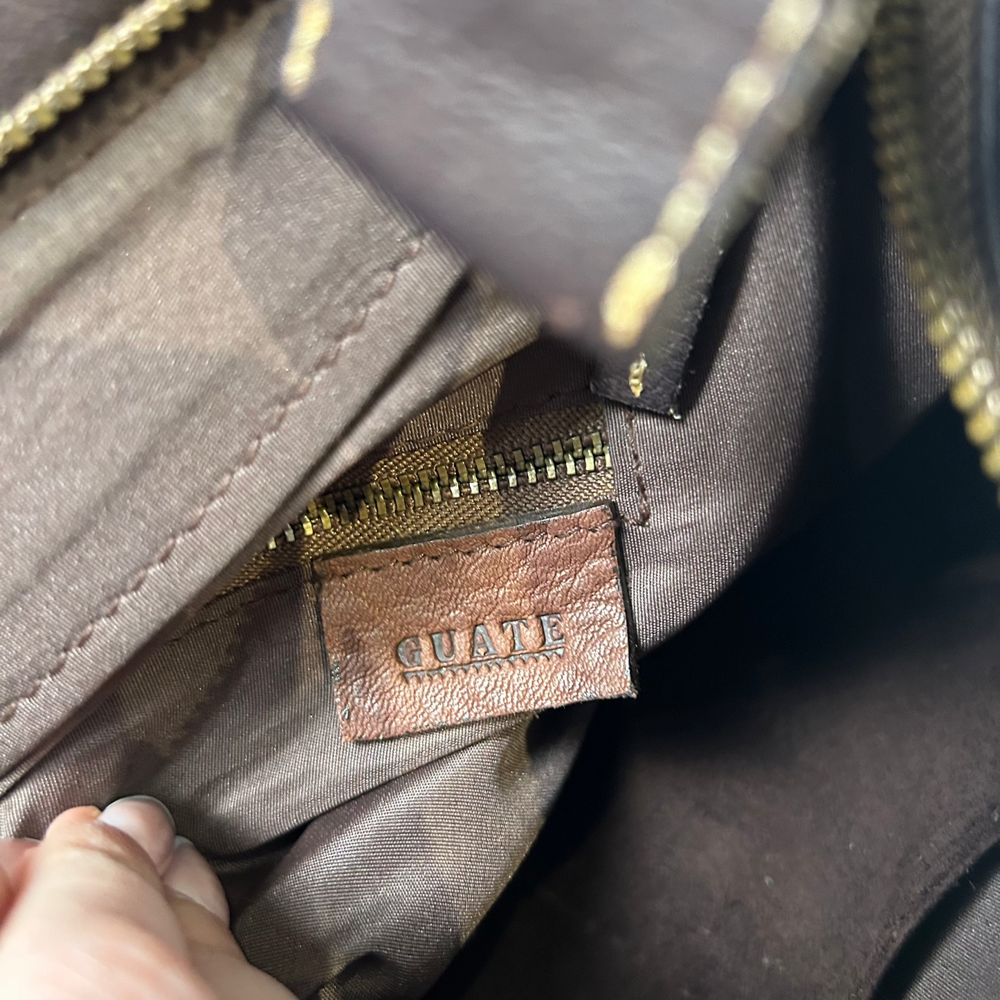 Vintage y2k style brown leather shoulder bag