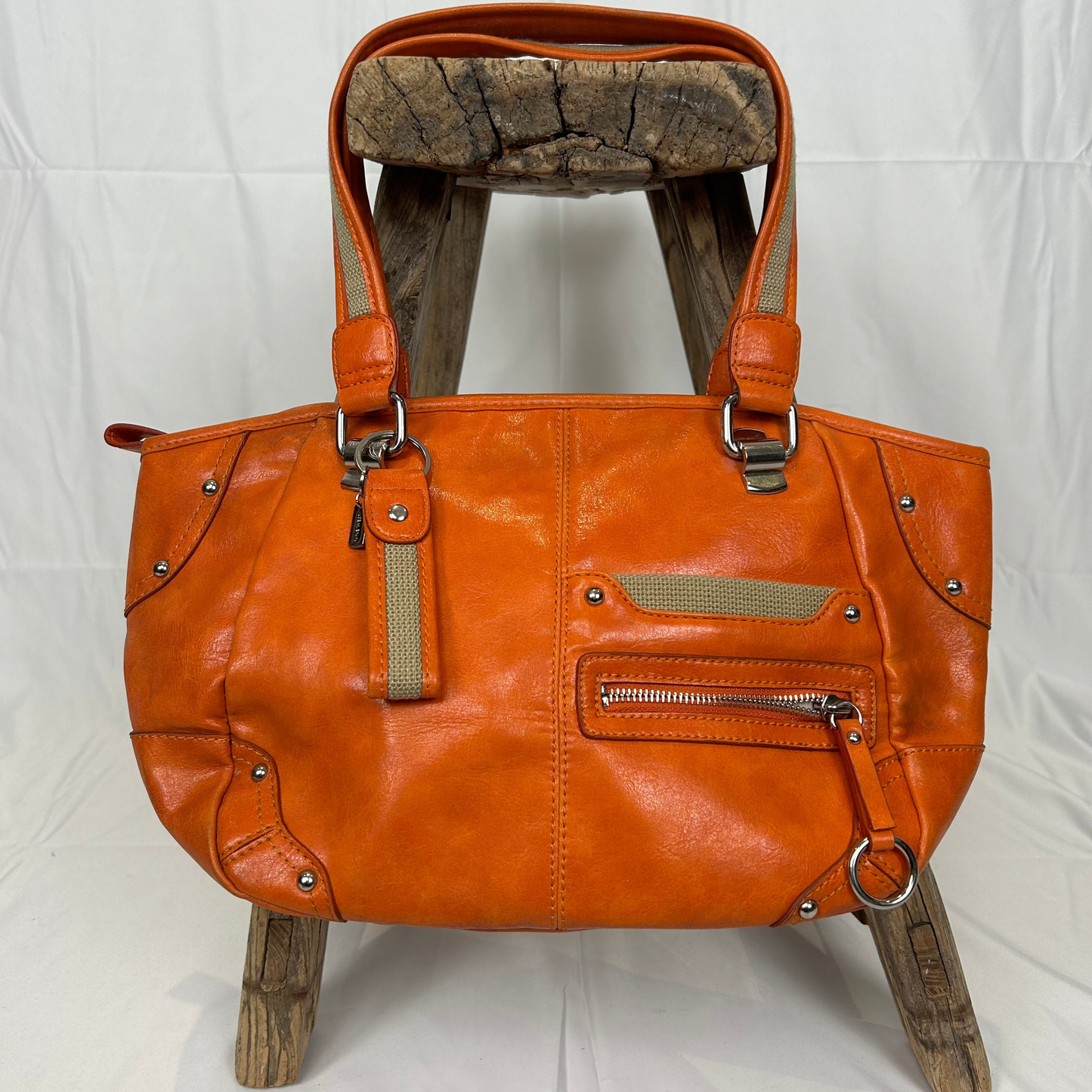 Vintage y2k style orange leather shoulder bag
