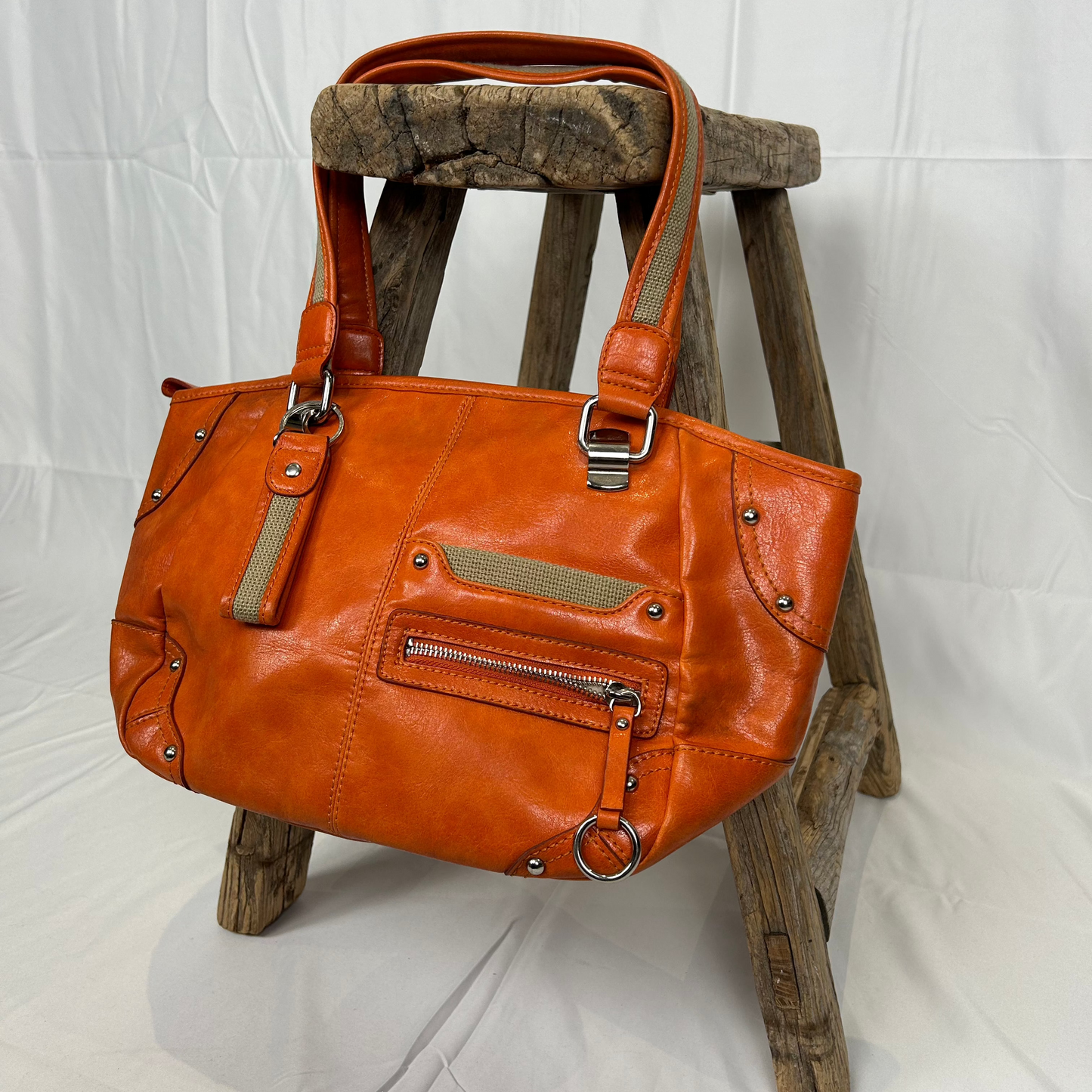 Vintage y2k style orange leather shoulder bag