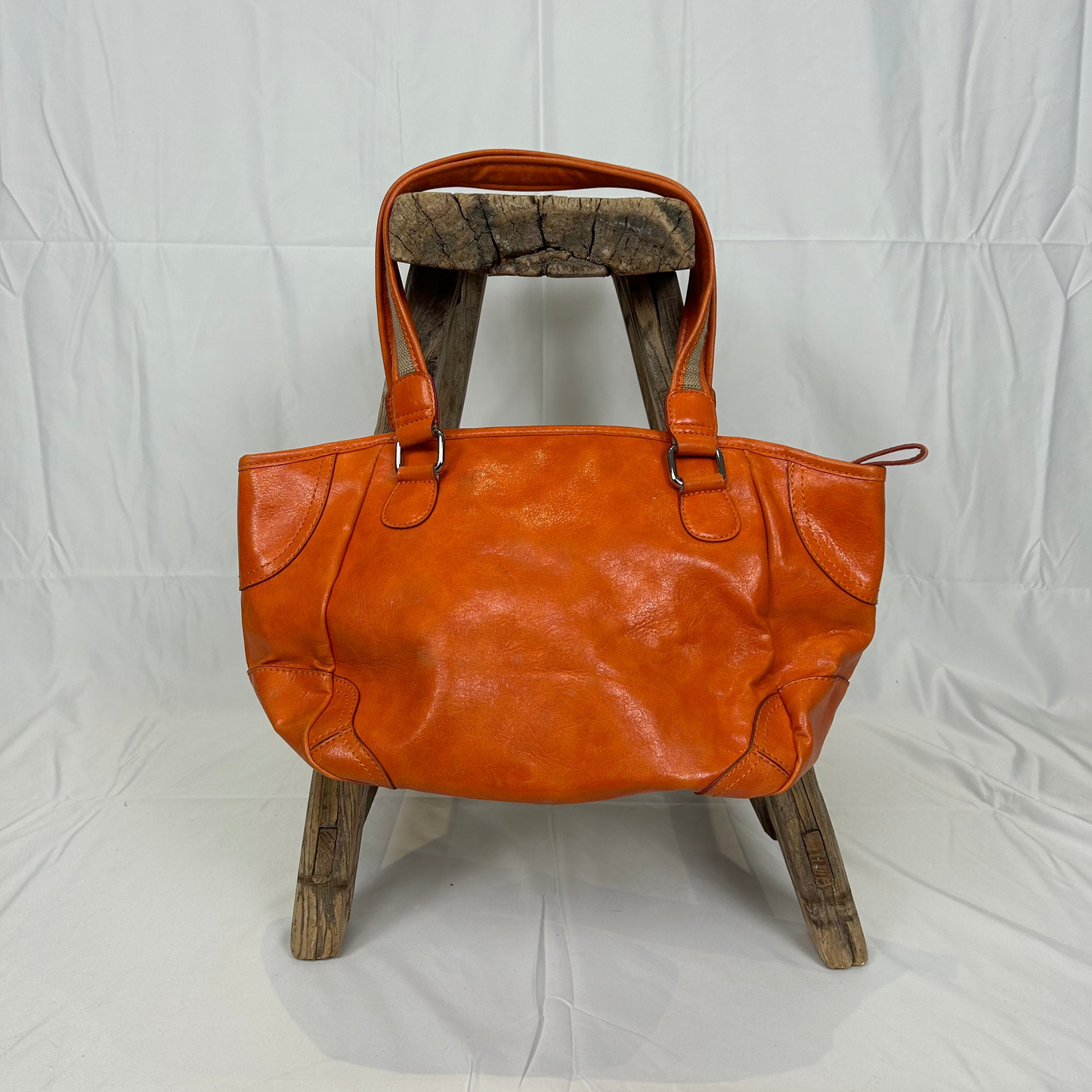 Vintage y2k style orange leather shoulder bag
