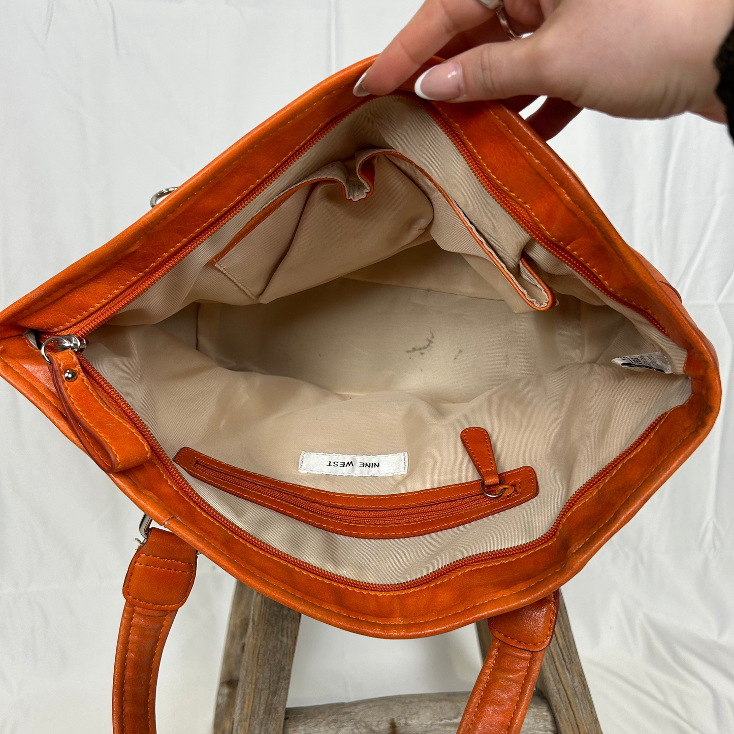 Vintage y2k style orange leather shoulder bag