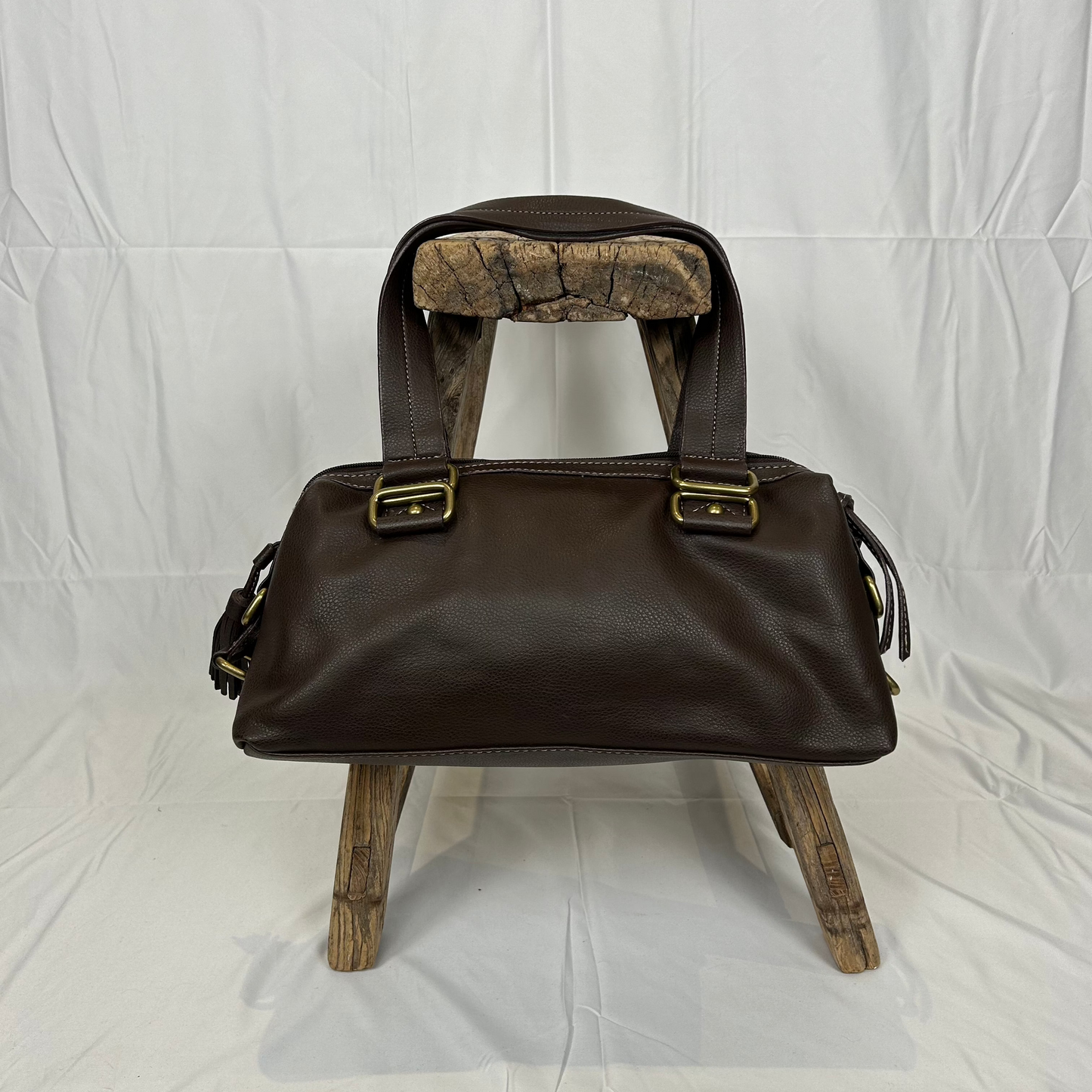 Vintage y2k style dark brown soft leather shoulder bag