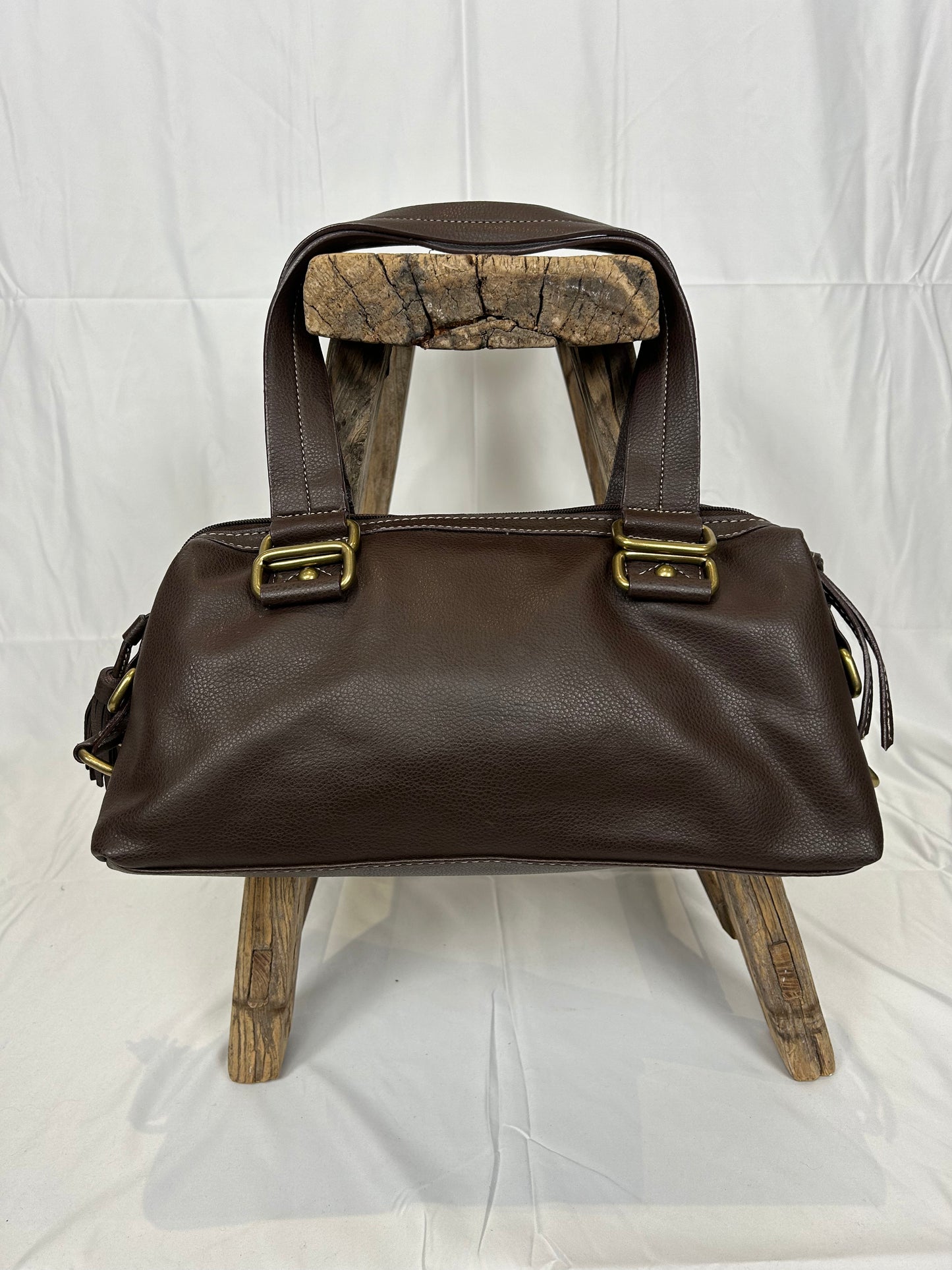 Vintage y2k style dark brown soft leather shoulder bag