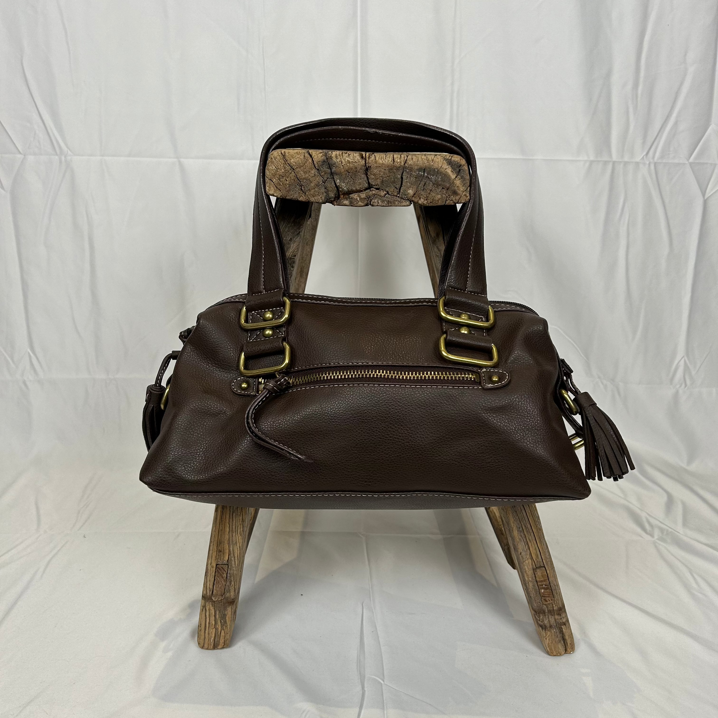 Vintage y2k style dark brown soft leather shoulder bag