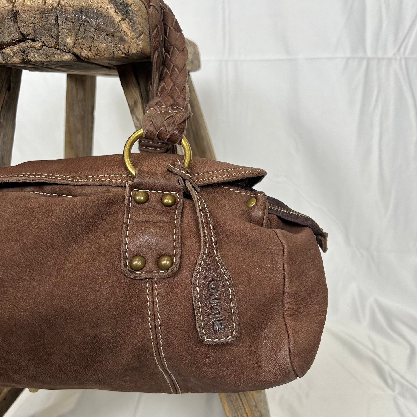 Vintage y2k style soft slouchy brown leather shoulder bag