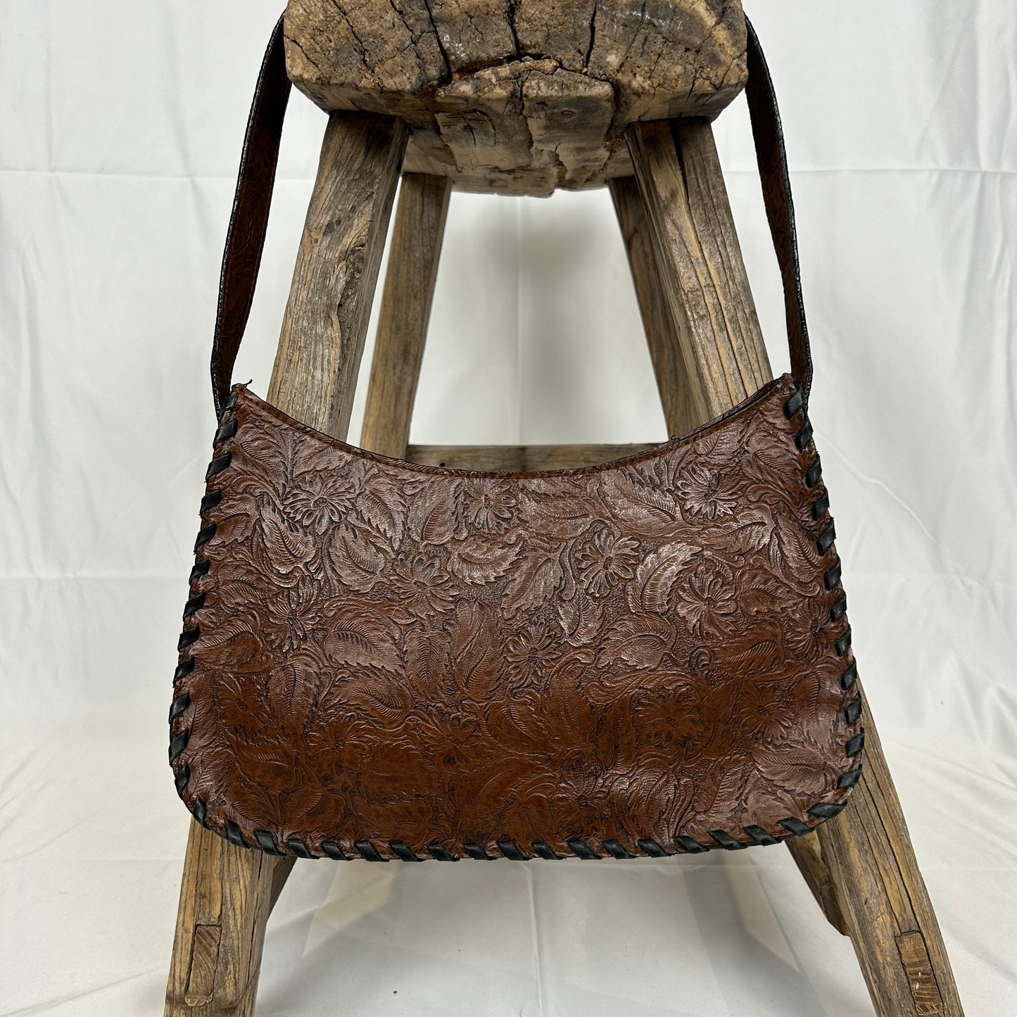 Vintage y2k style brown embossed faux leather shoulder bag