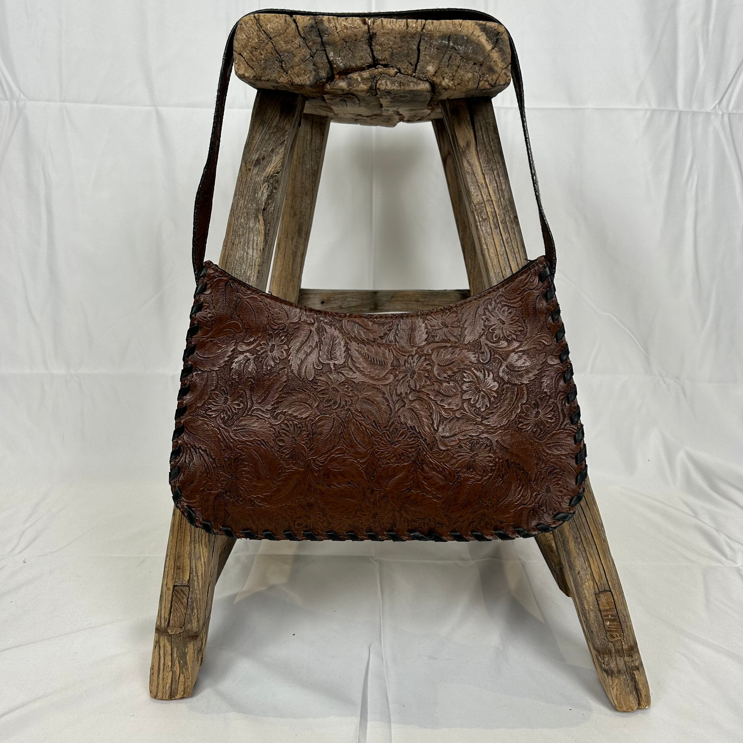Vintage y2k style brown embossed faux leather shoulder bag