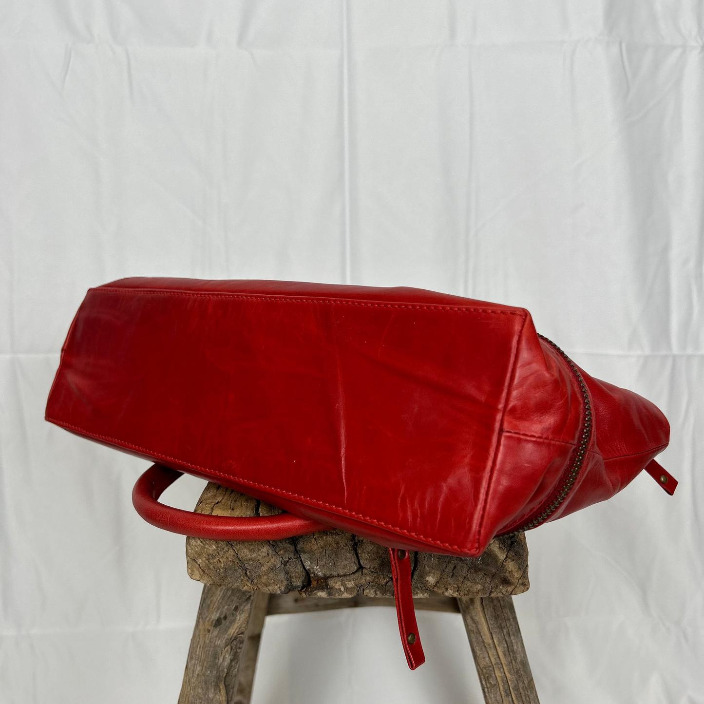 Vintage y2k style soft red leather shoulder bag