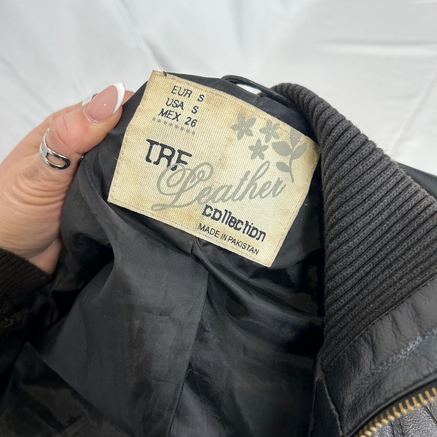 Vintage y2k style black leather jacket