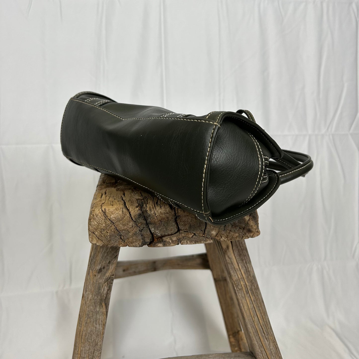 Vintage y2k style faux leather khaki shoulder bag
