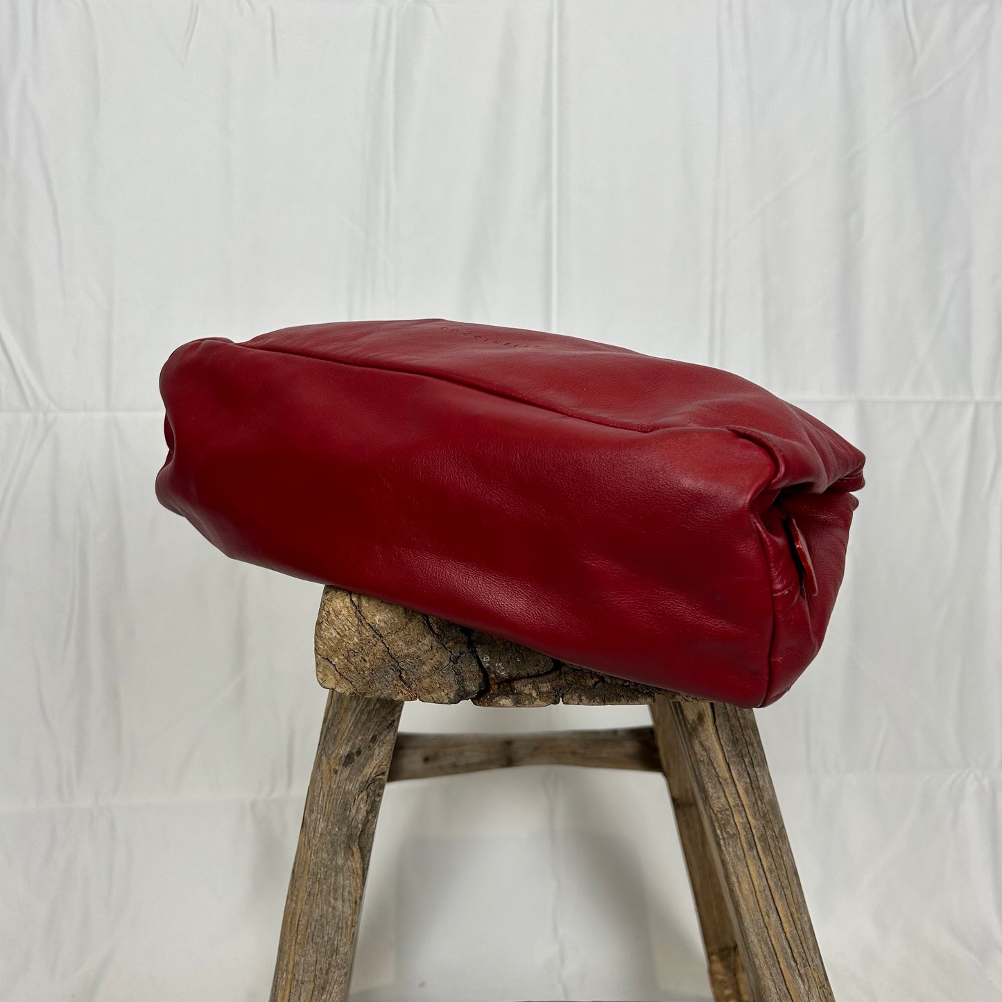 Vintage y2k style soft red leather shoulder bag