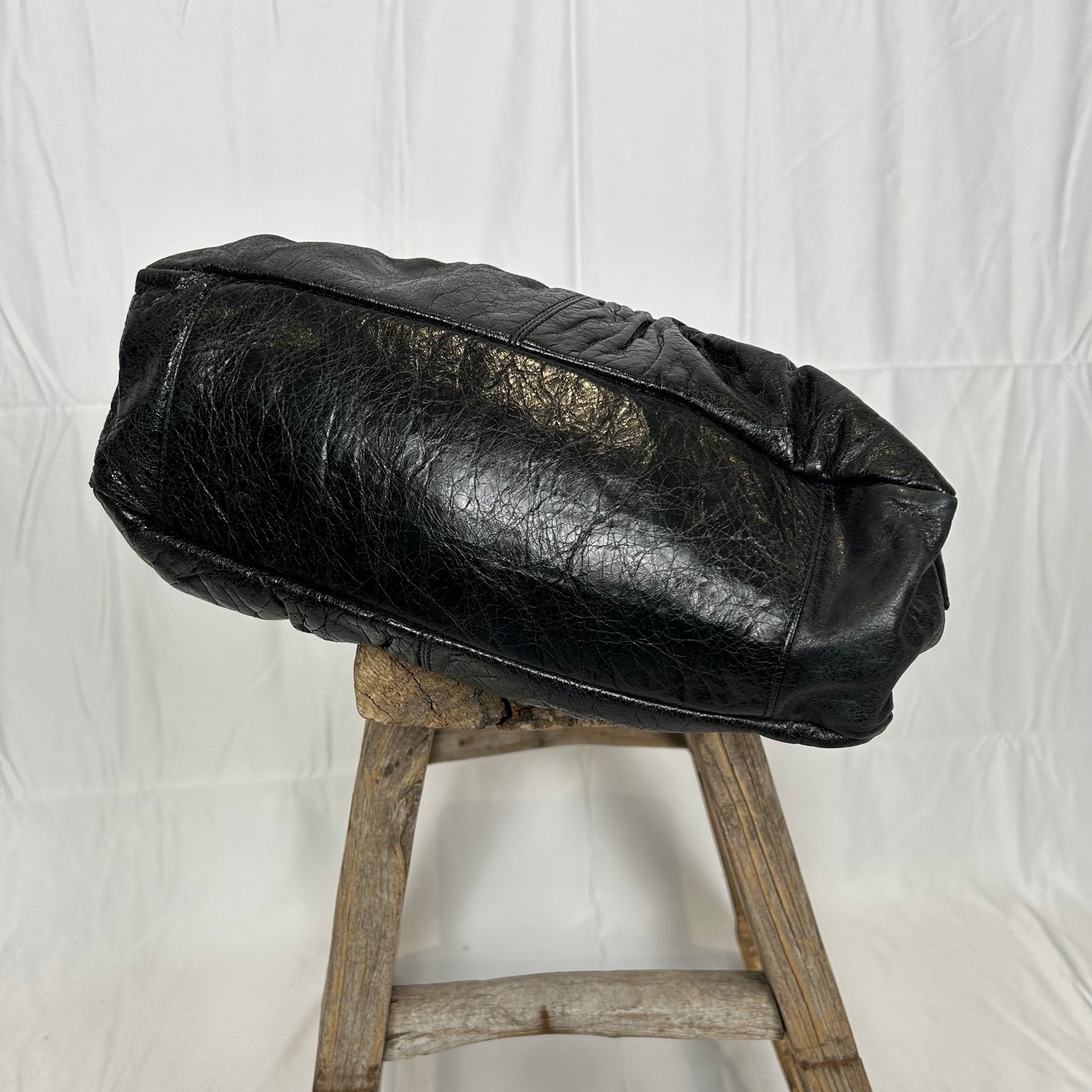 Vintage y2k style black leather shoulder bag
