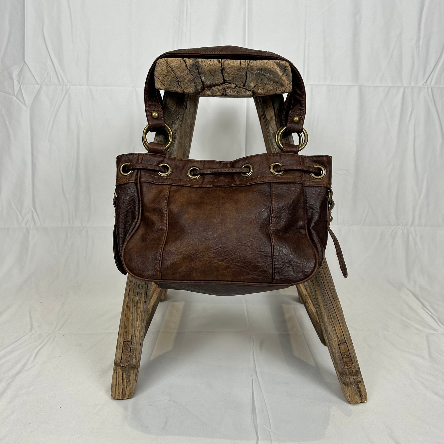 Vintage y2k style brown faux leather shoulder bag