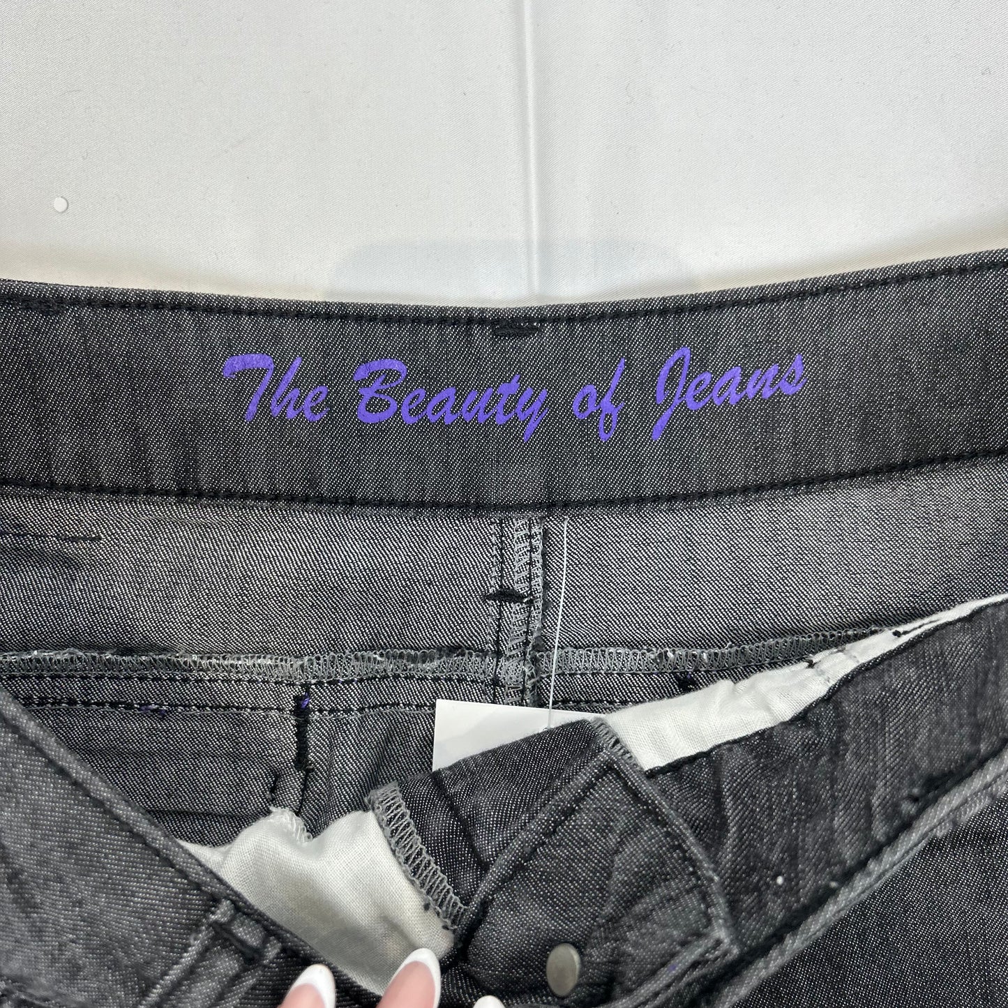 Vintage y2k style dark grey denim mini skirt