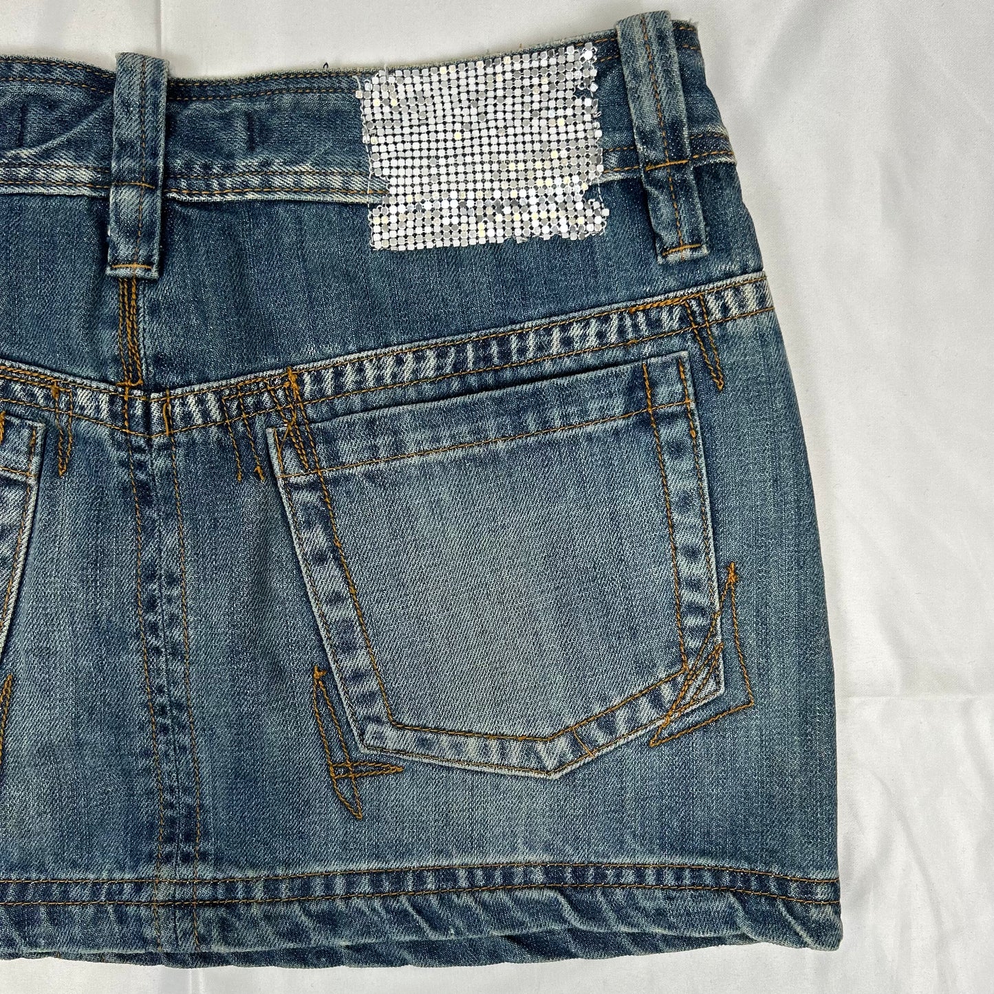 Vintage y2k style denim mini skirt
