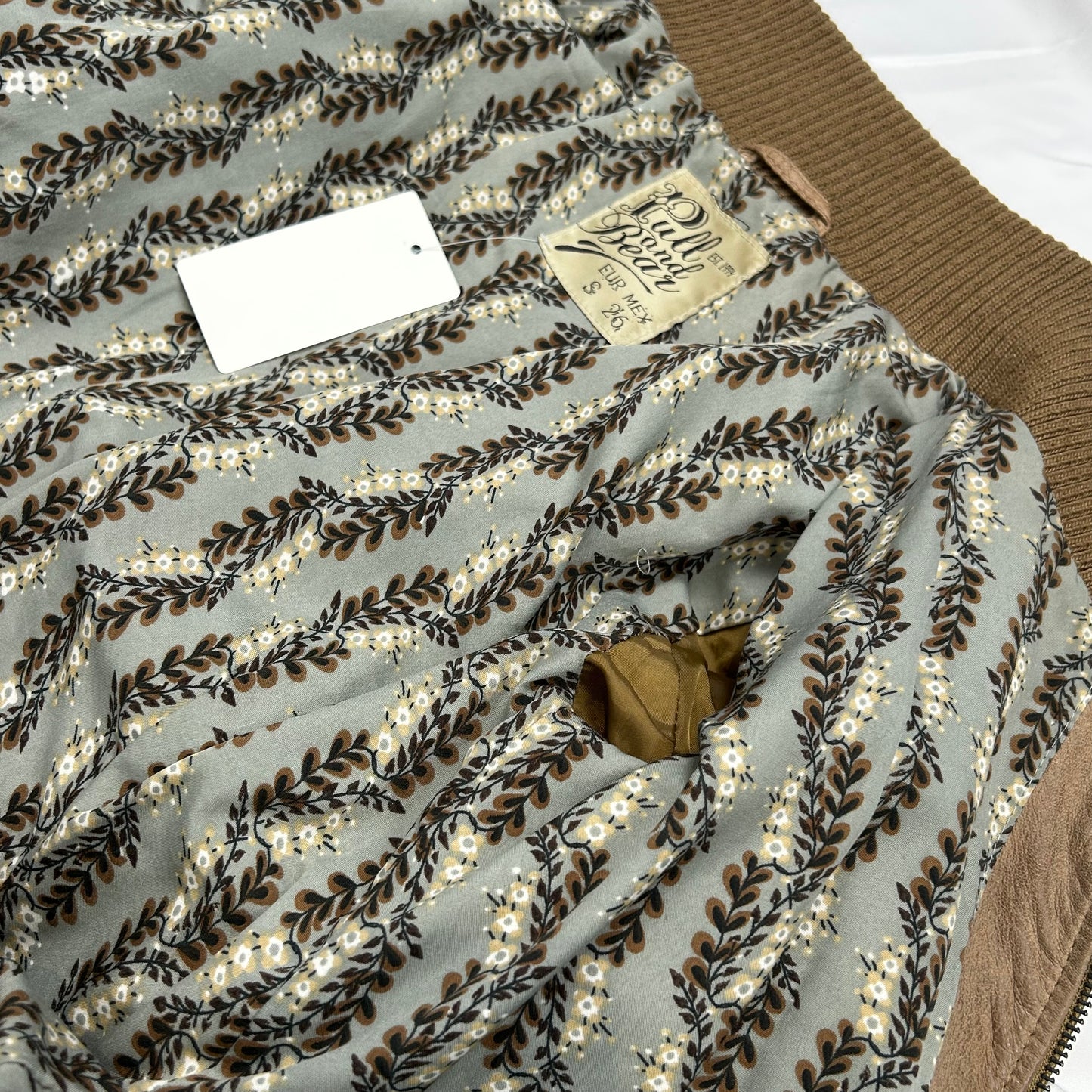 Vintage y2k style tan ribbed leather jacket