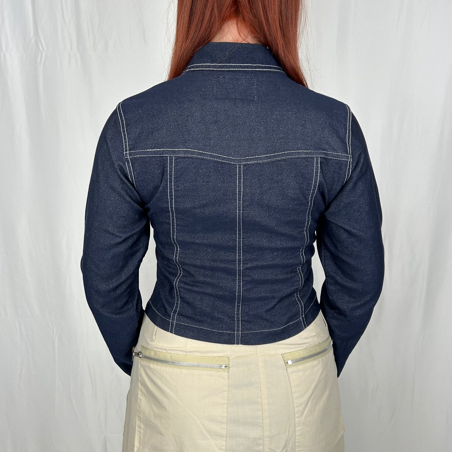 Vintage y2k style dark wash denim shacket