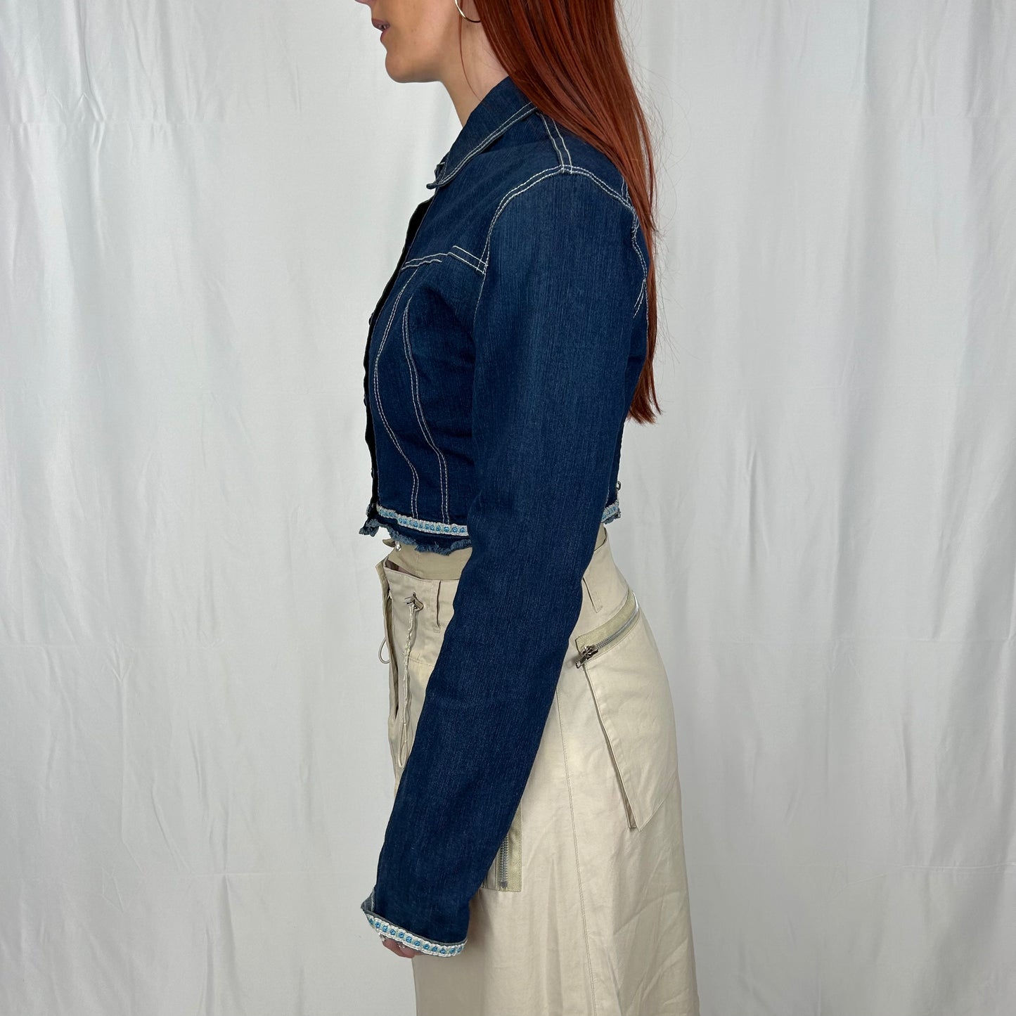 Vintage y2k style dark wash shacket
